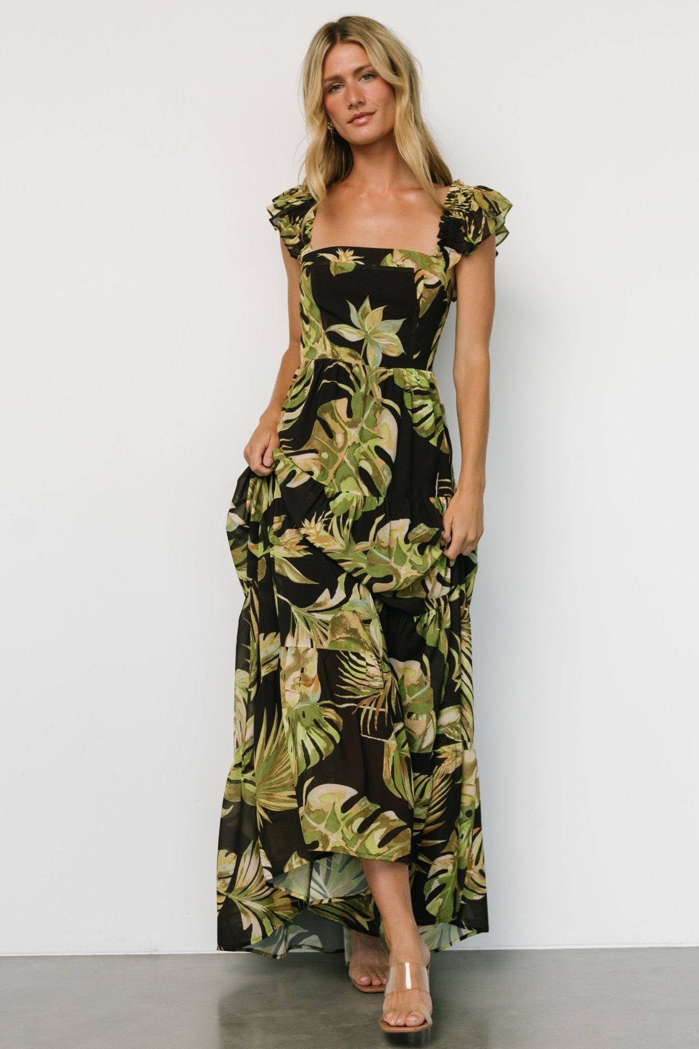 Encinitas Maxi Dress | Tropical Green + Black 2025 Unisex Cheap Pice