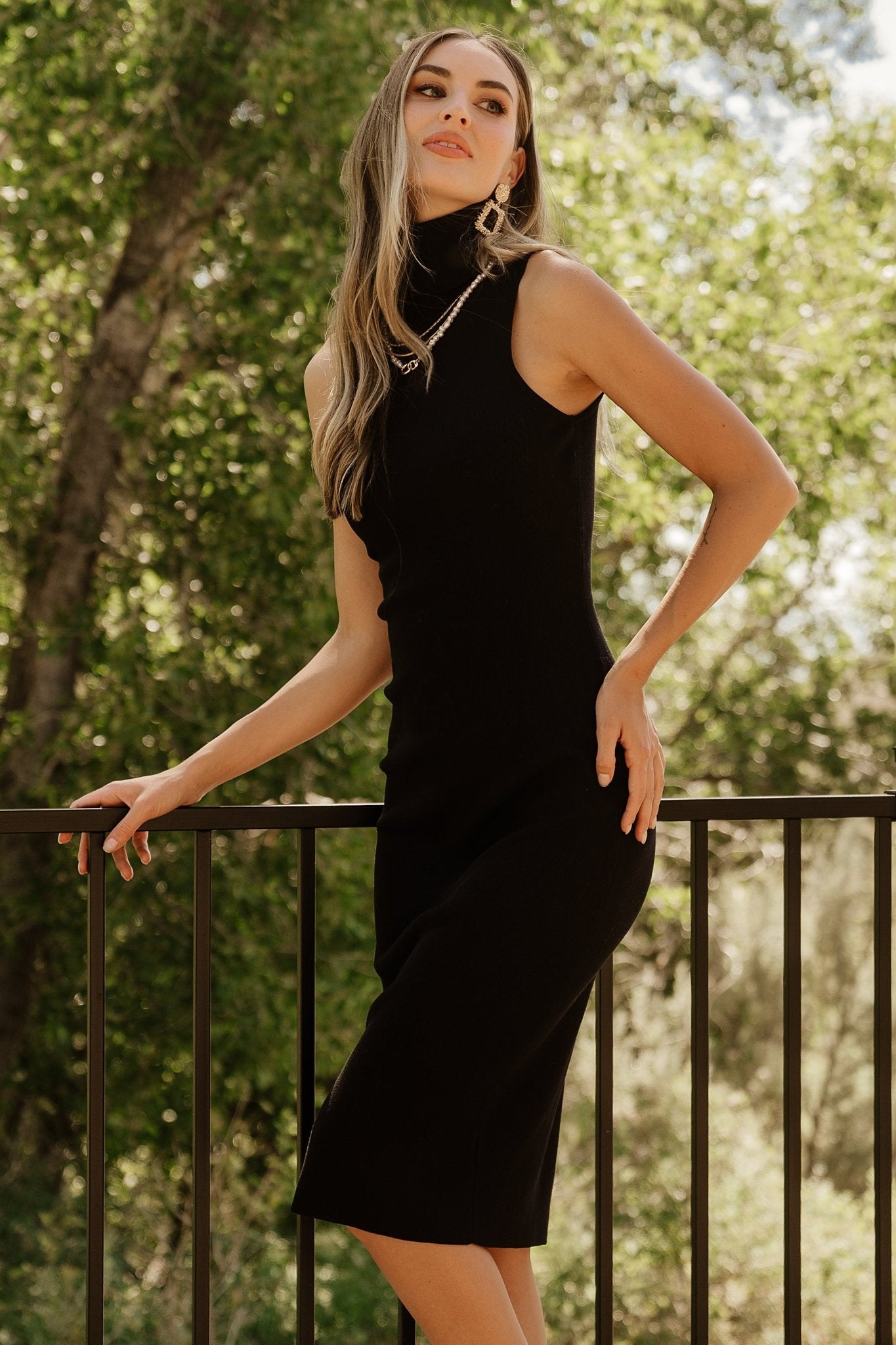 Melbourne Turtleneck Midi Dress | Black Clearance Best Seller