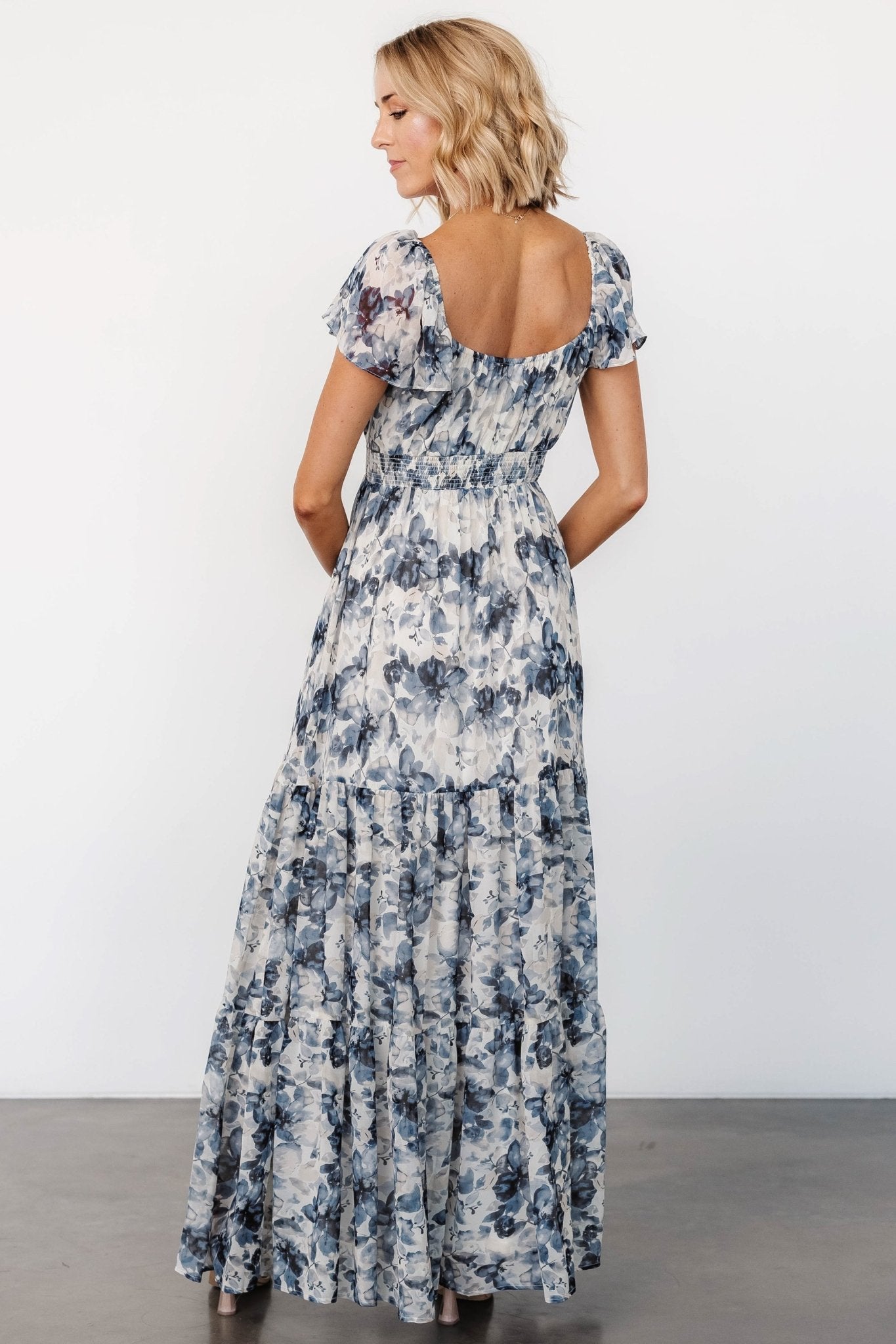 Genevive Maxi Dress | Cream + Blue Floral Buy Cheap Pice