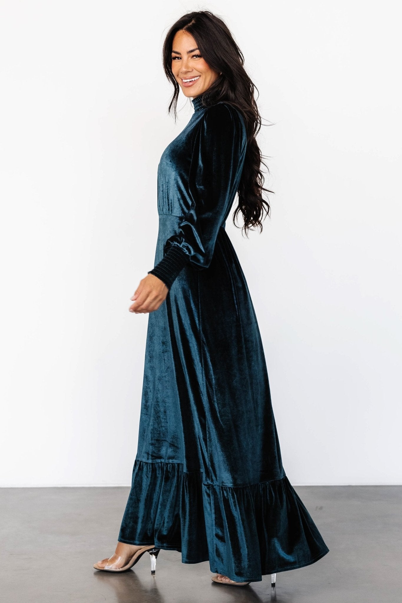 Elodie Velvet Maxi Dress | Jade Excellent