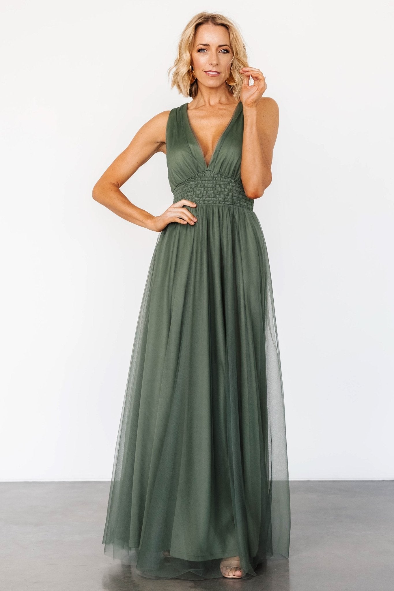 Kamila Tulle Maxi Dress | Dark Sage Genuine Cheap Pice