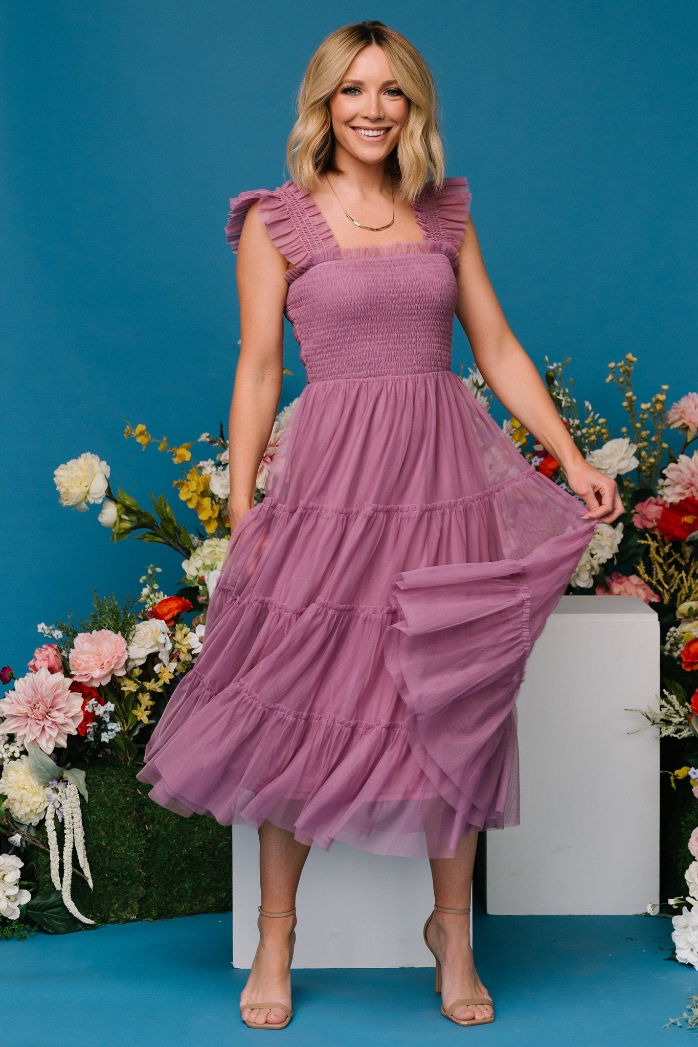 Emma Smocked Tulle Dress | Orchid Free Shipping Manchester Great Sale