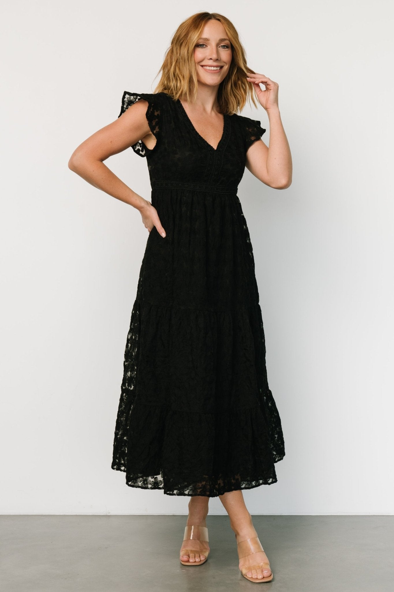 Ferrara Lace Maxi Dress | Black Sale Shop Offer