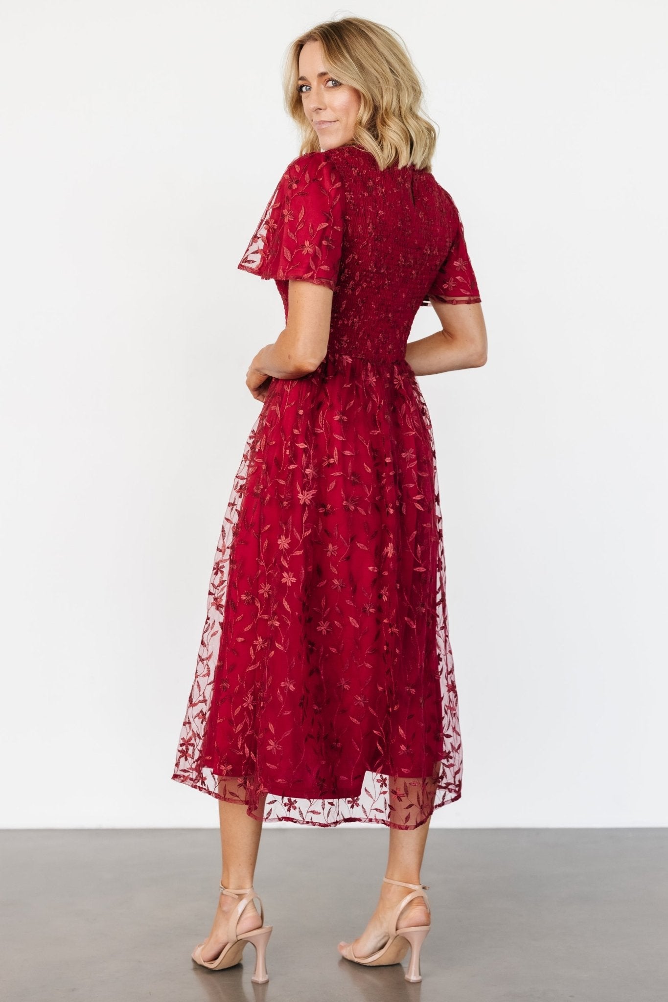 Cara Embroidered Midi Dress | Ruby Cheap Sale 100% Authentic