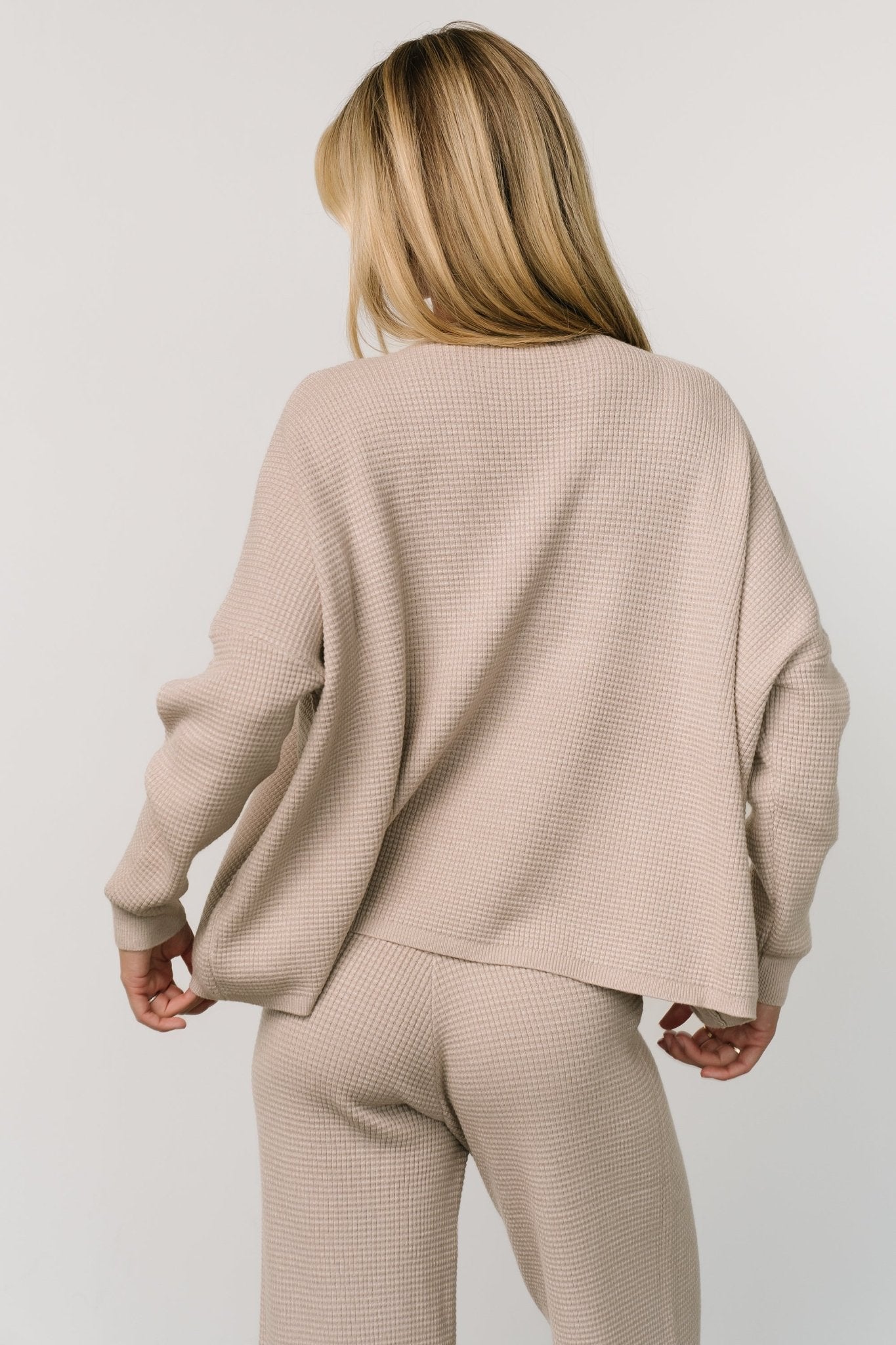 Owen Waffle Sweater Top | Oatmeal Perfect For Sale