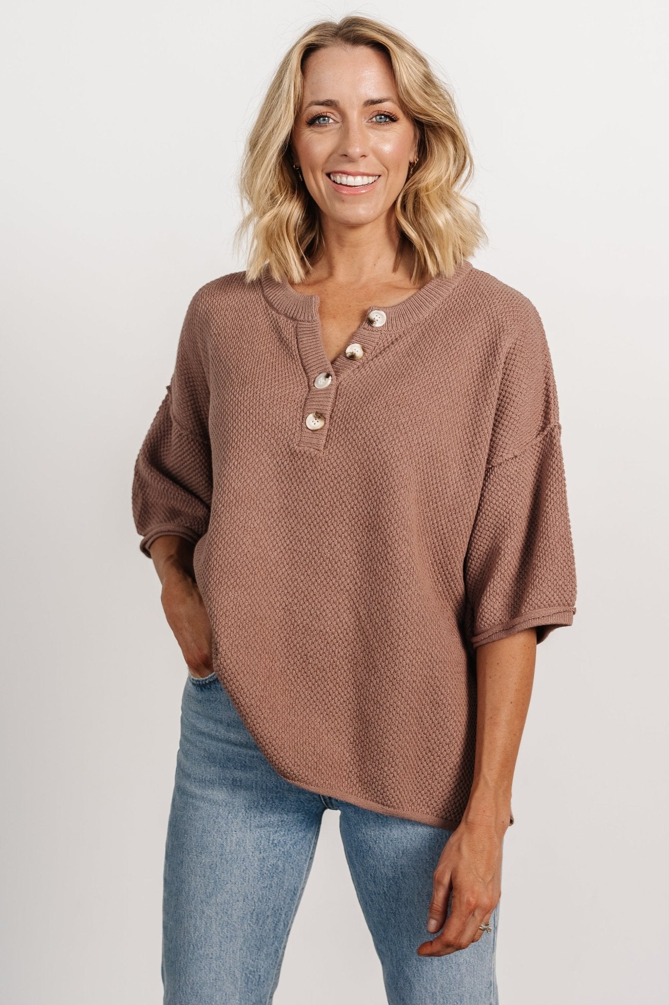 Maddock Knit Top | Mocha Cheap Sale Buy