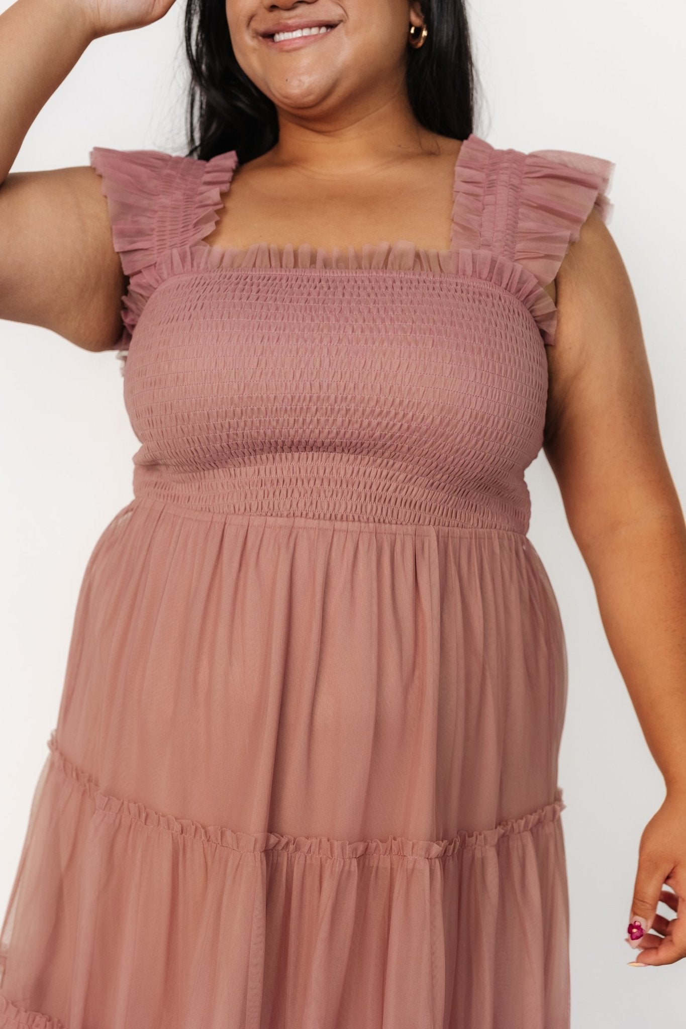 Emma Smocked Tulle Dress | Dusty Rose Cheap Finishline