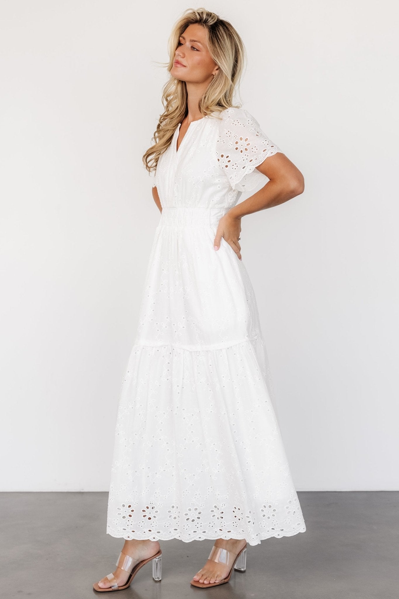 Hyacinth Eyelet Maxi Dress | Off White Supply