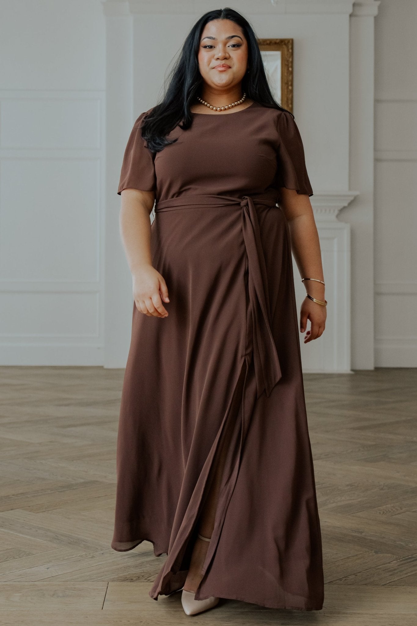 Naomi Short Sleeve Maxi Dress | Espresso Free Shipping New Styles