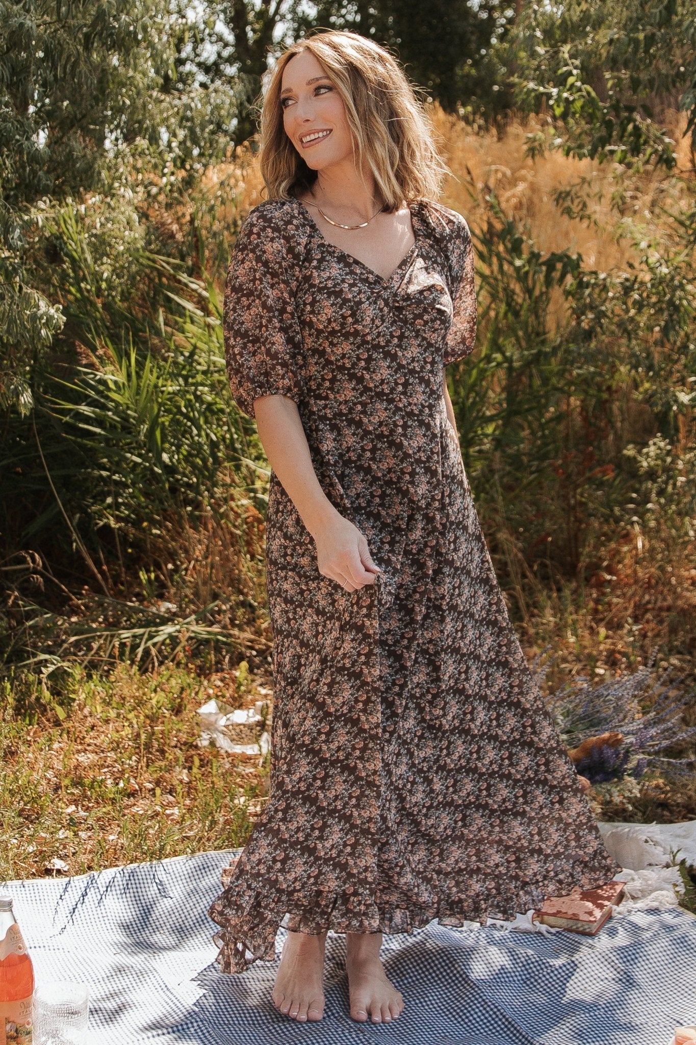 Camryn Maxi Dress | Brown Floral Discount 2025 Newest