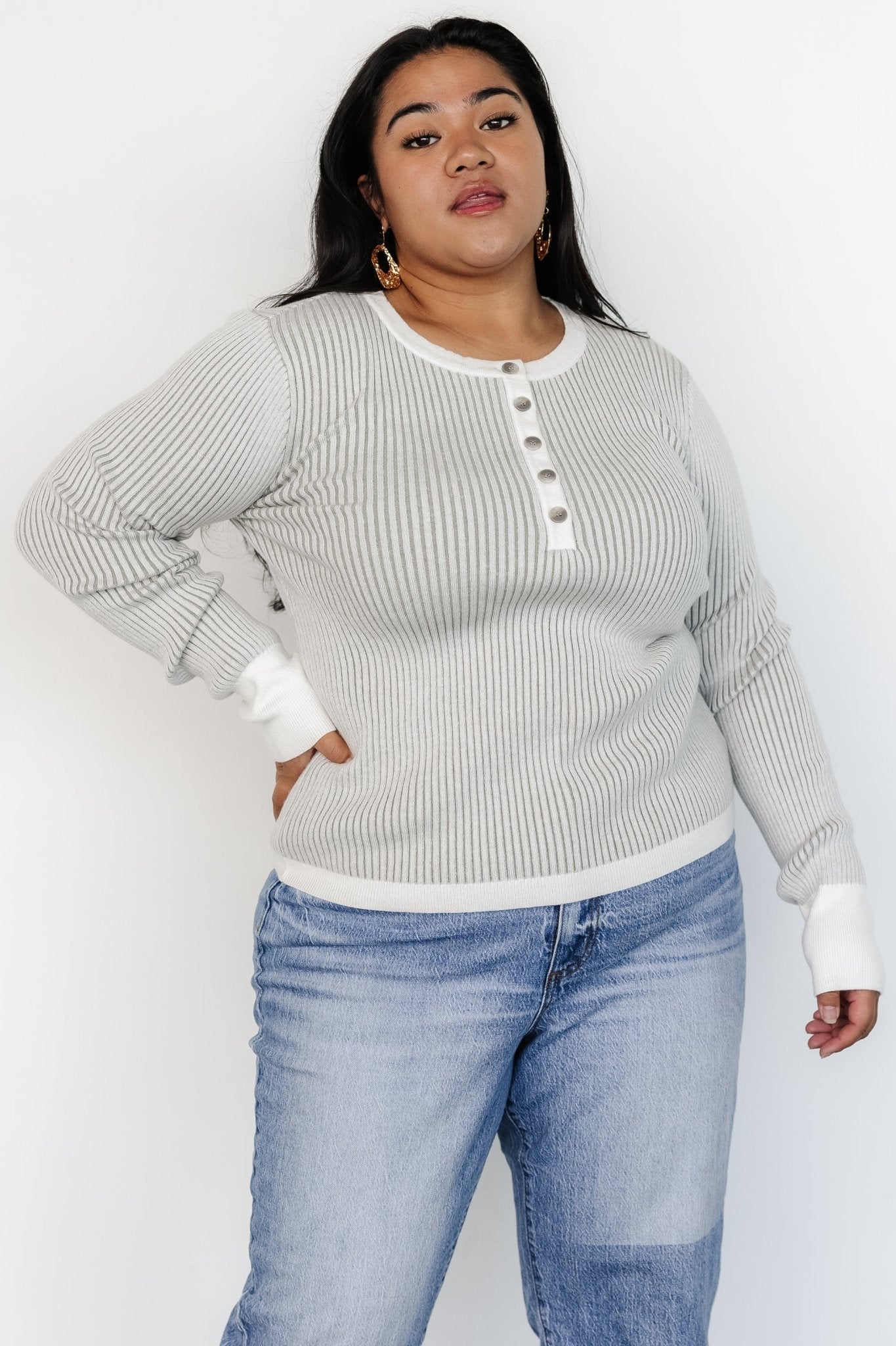 Stevie Ribbed Sweater | Gray Clearance Classic