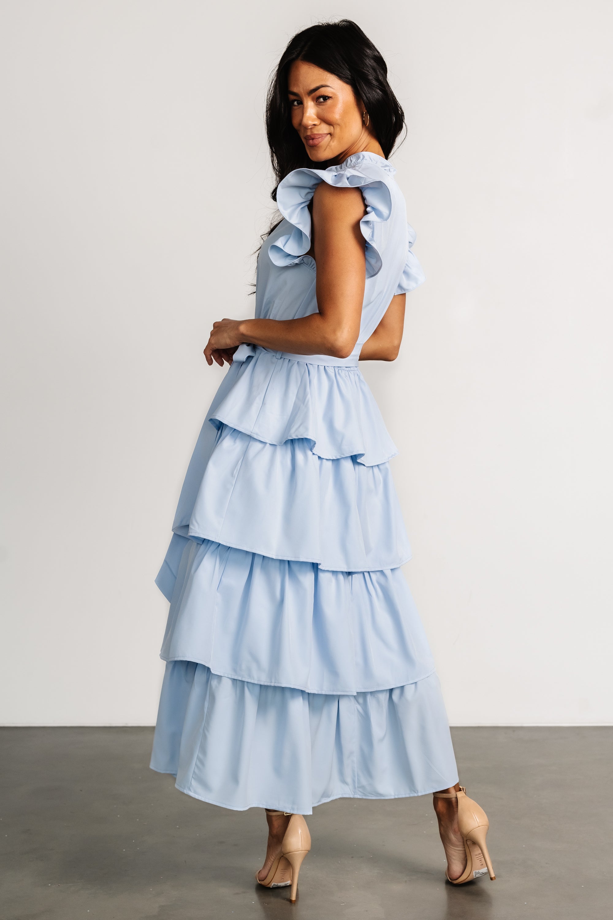 Chrysanthi Tiered Dress | Light Blue Supply Cheap Pice