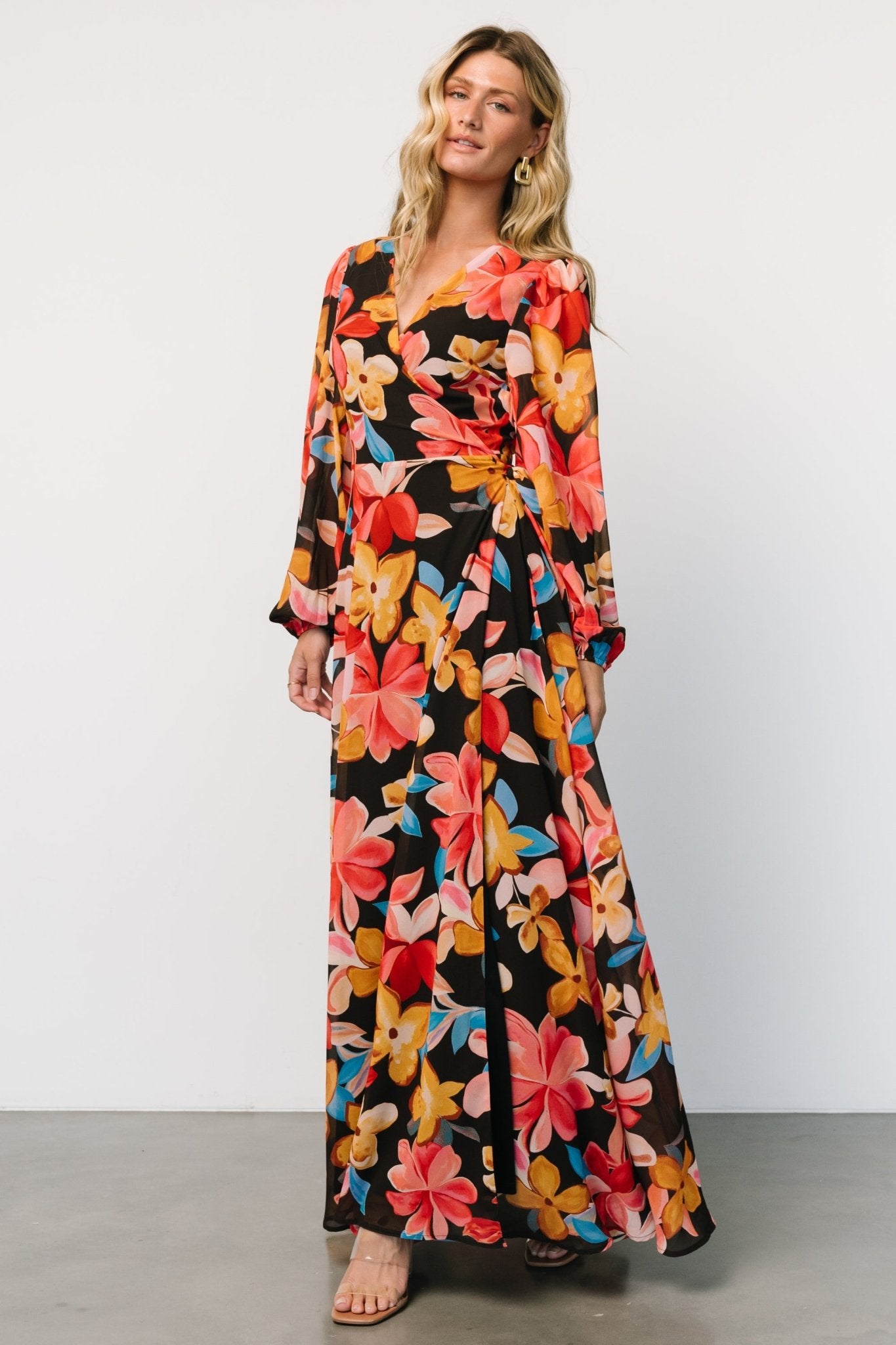 Katinka Wrap Maxi Dress | Tropical Night Floral Cheapest Pice Sale Online