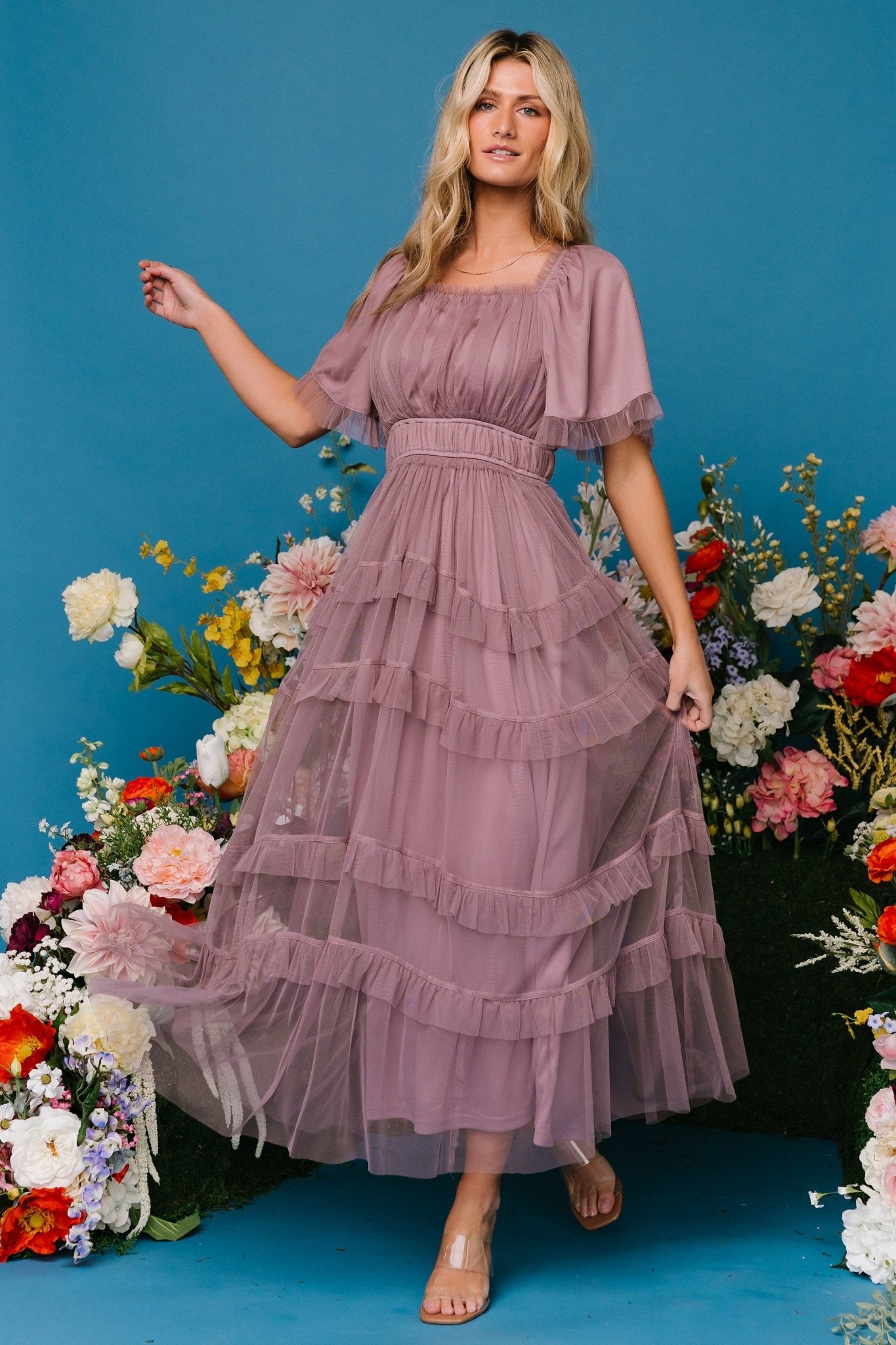 Magdalena Tulle Maxi Dress | Dusty Orchid Online Online For Sale