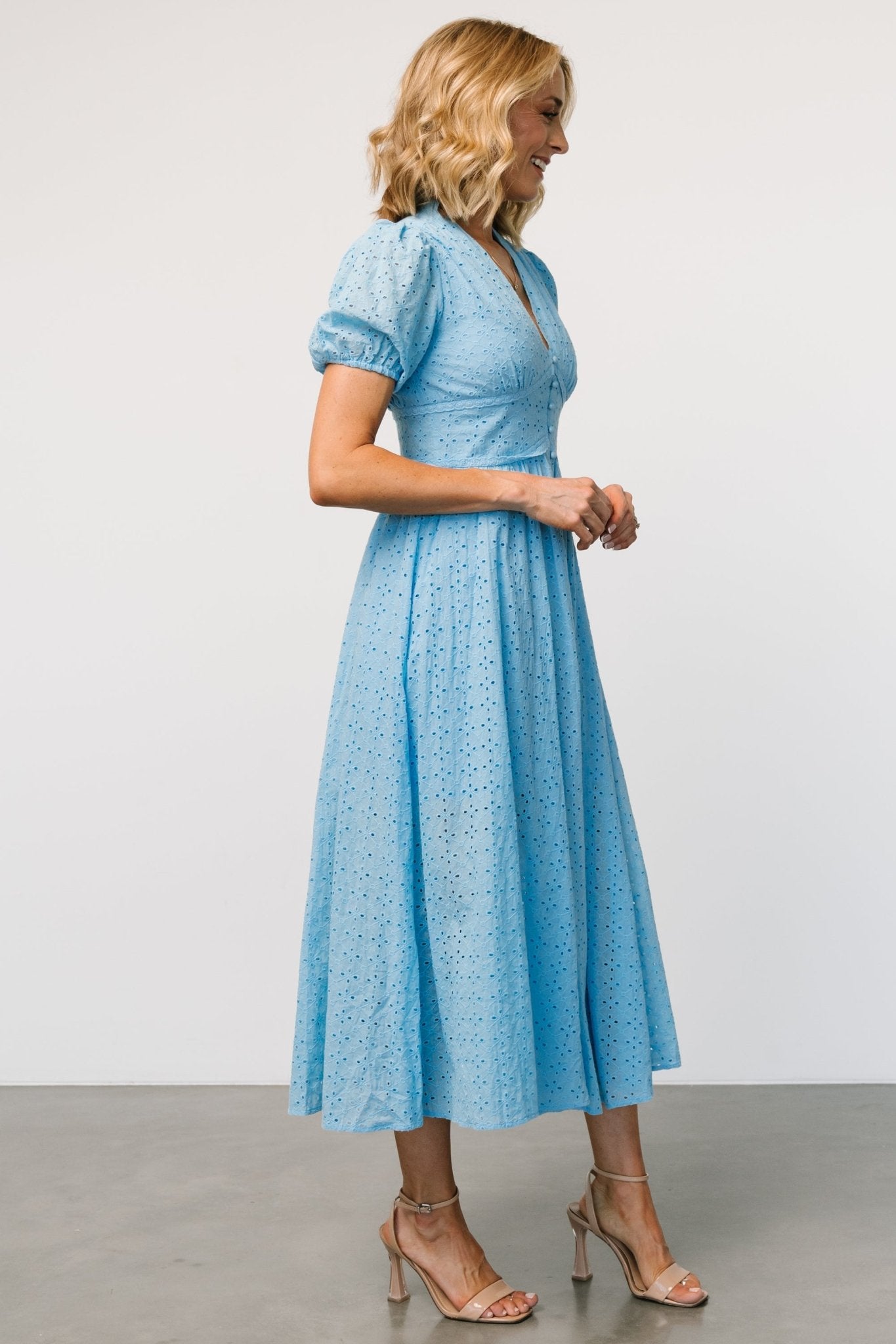 Esther Eyelet Midi Dress | Blue Visit Cheap Pice