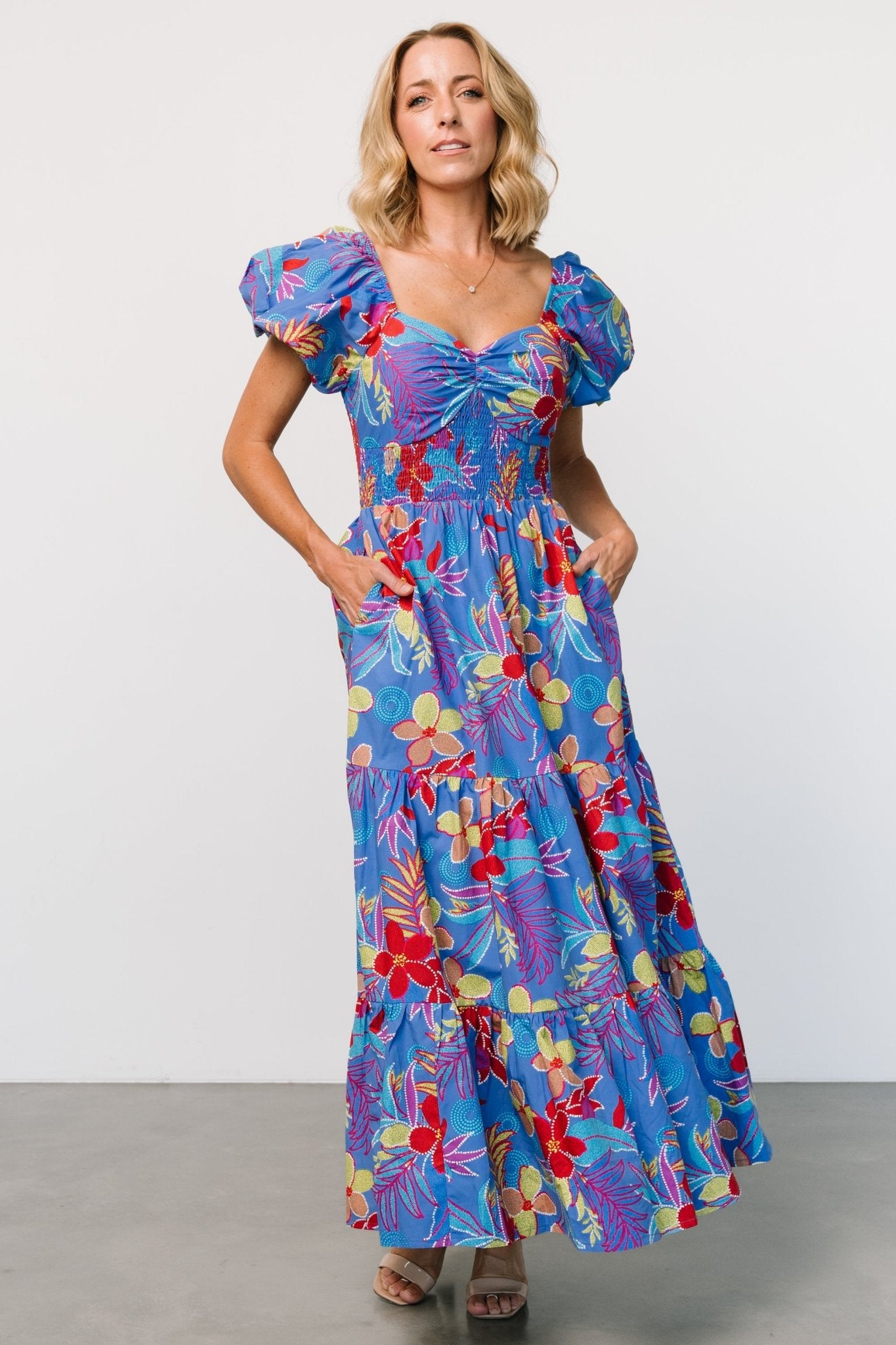 Melanie Maxi Dress | Blue Multi Cheap Sale Enjoy