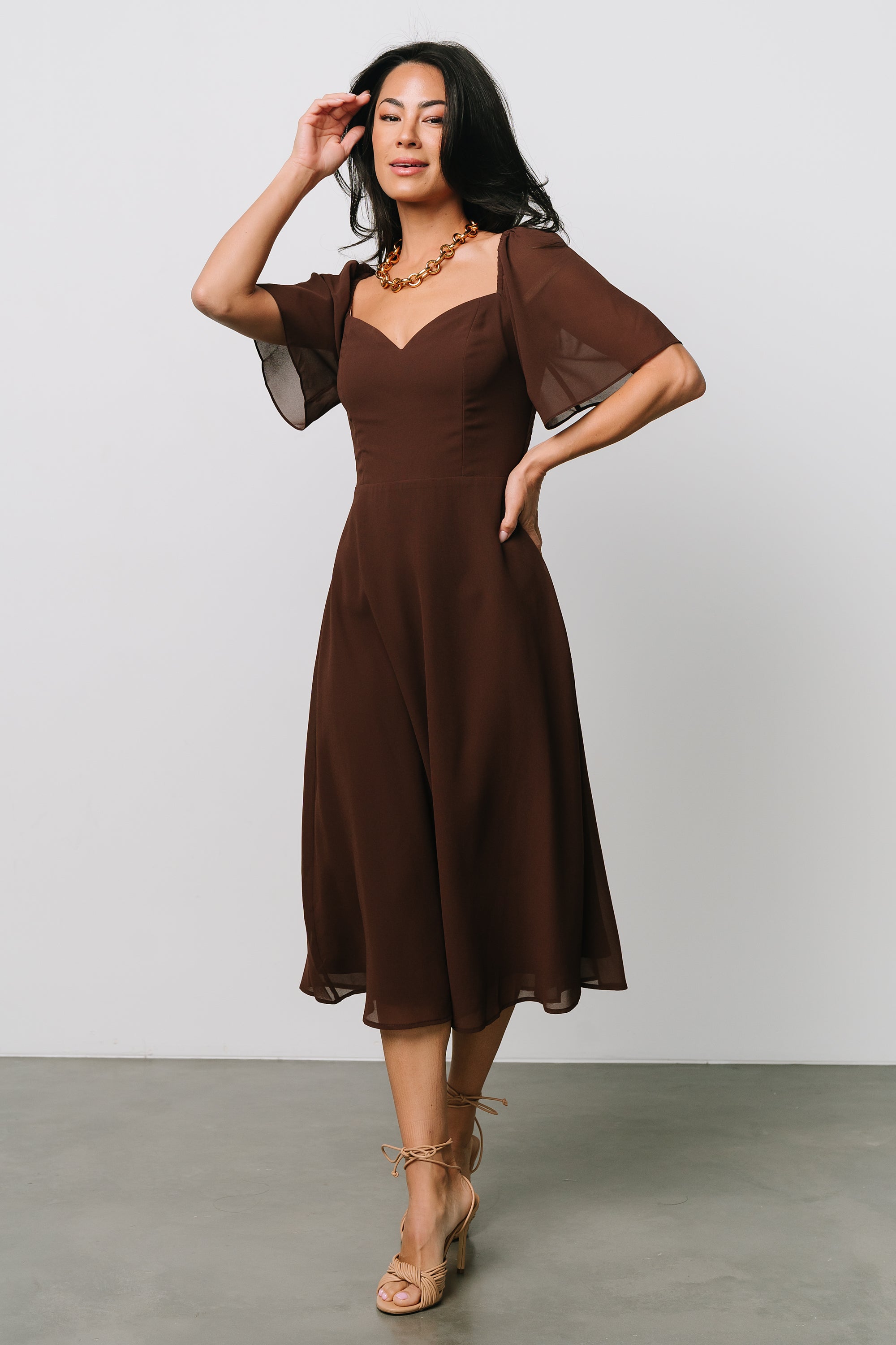 Colette Sweetheart Midi Dress | Espresso Buy Cheap Genuine