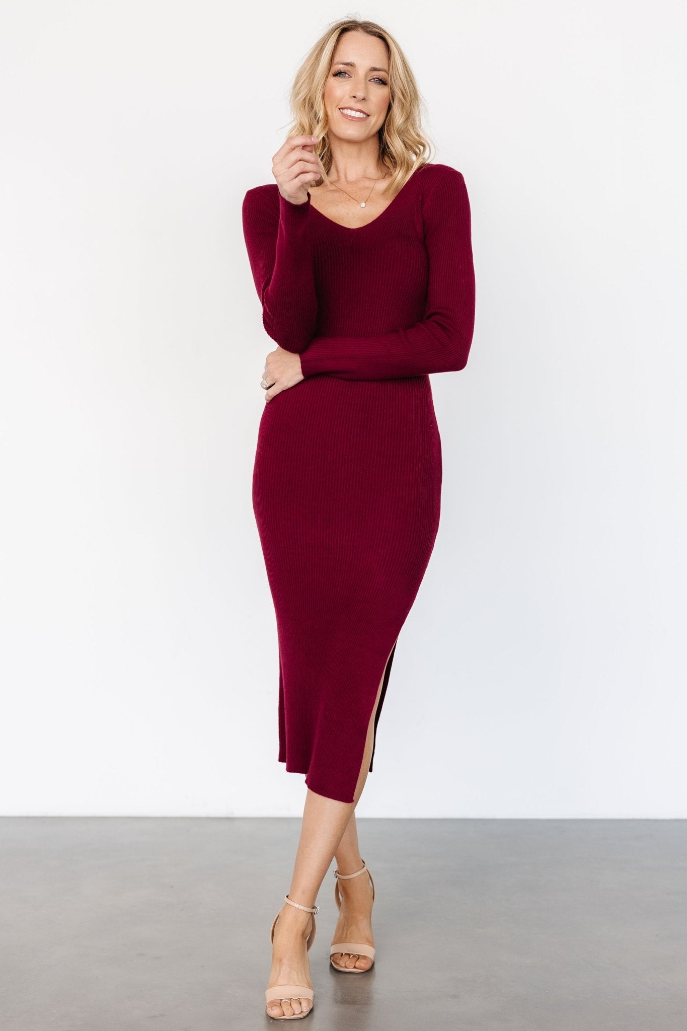 Tacey Midi Dress | Merlot Free Shipping Cost