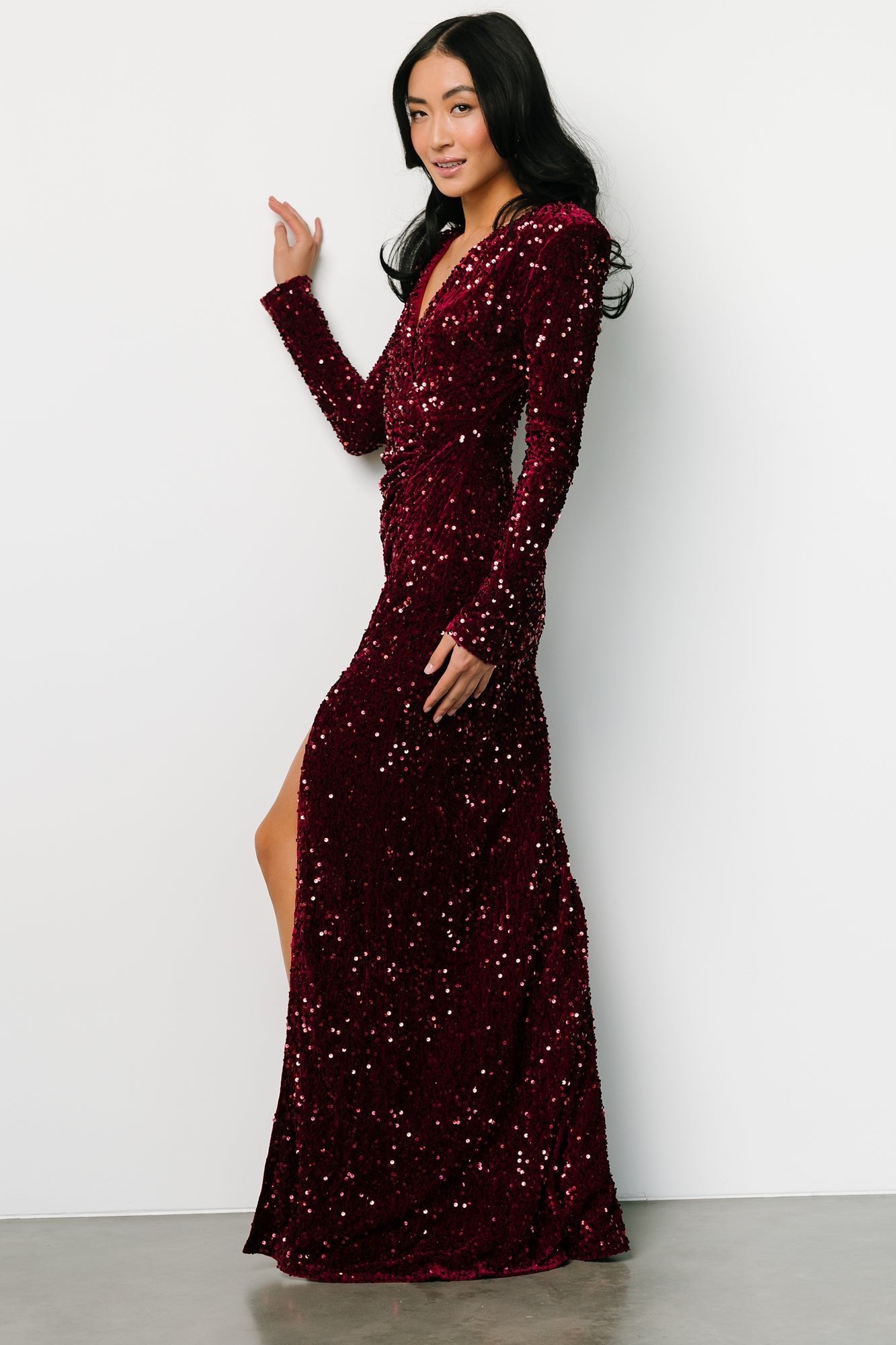 Madonna Sequin Maxi Dress | Burgundy Buy Cheap Inexpensive