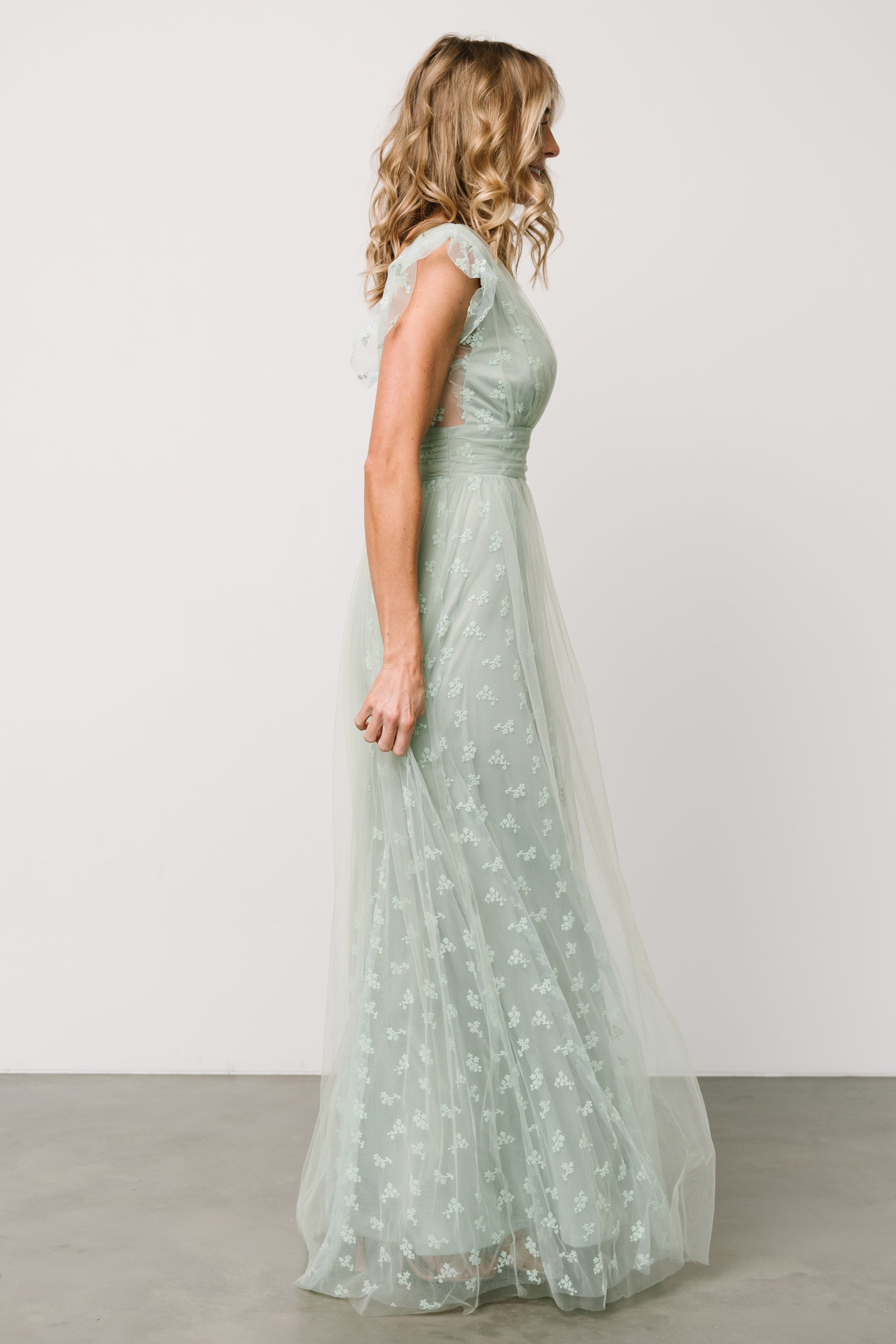 Caterina Tulle Maxi Dress | Sage Free Shipping New Styles