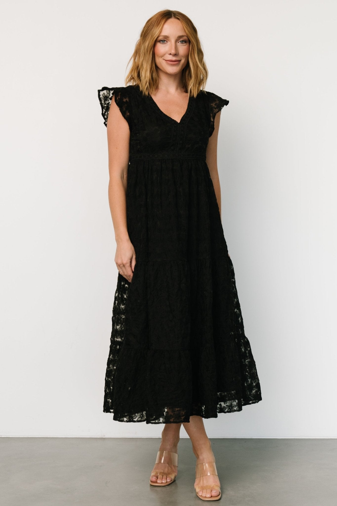 Ferrara Lace Maxi Dress | Black Sale Shop Offer