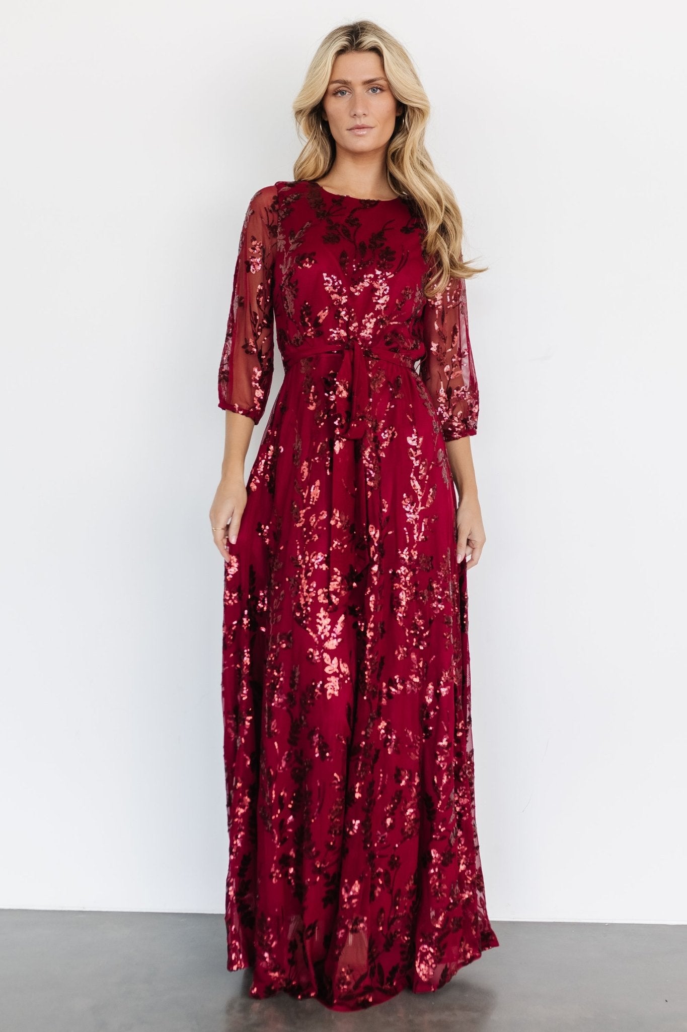 Destiny Sequin Maxi Dress | Wine Latest Collections Sale Online