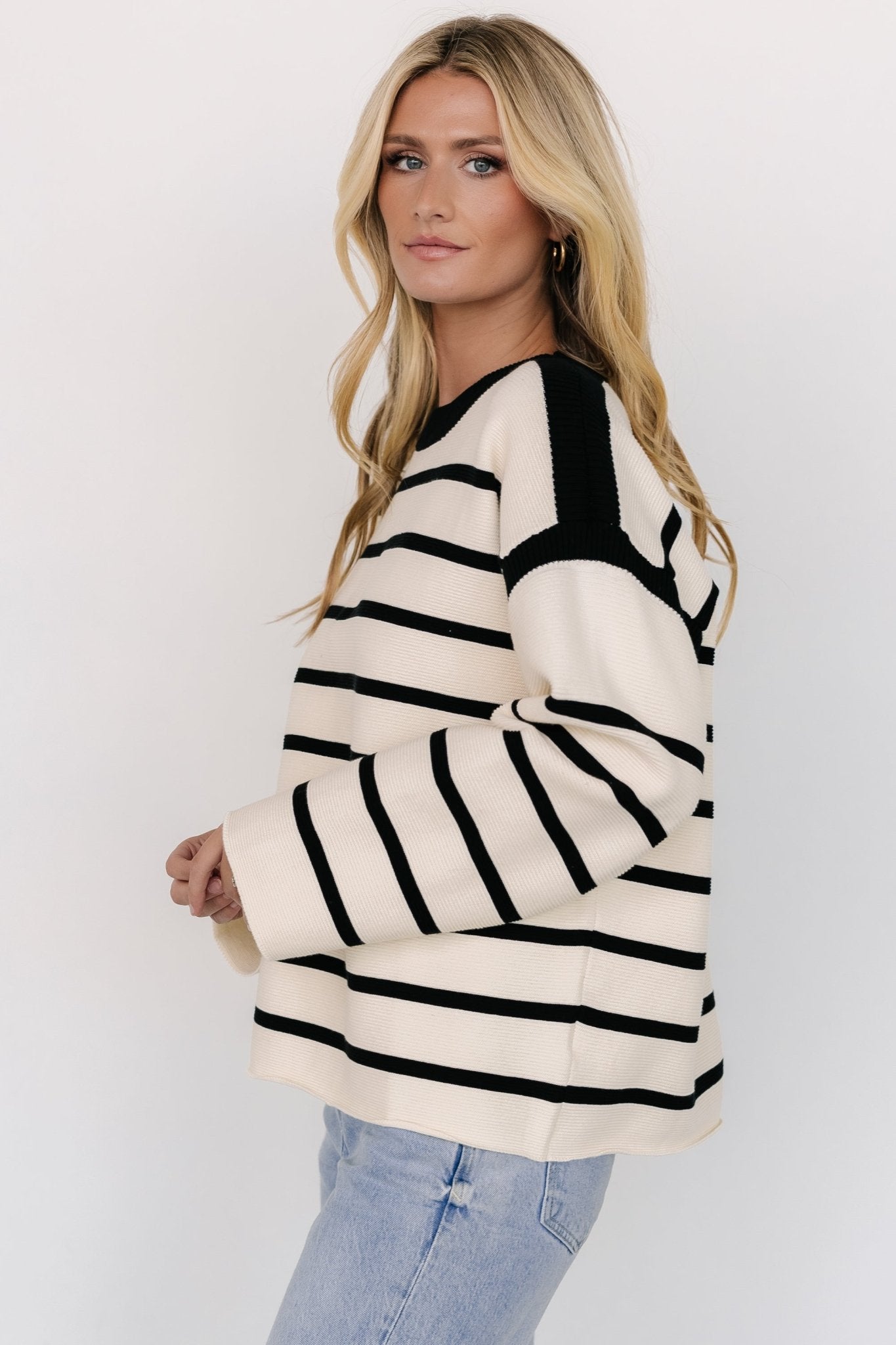 Conway Striped Sweater | Cream + Black Many Kinds Of Cheap Pice