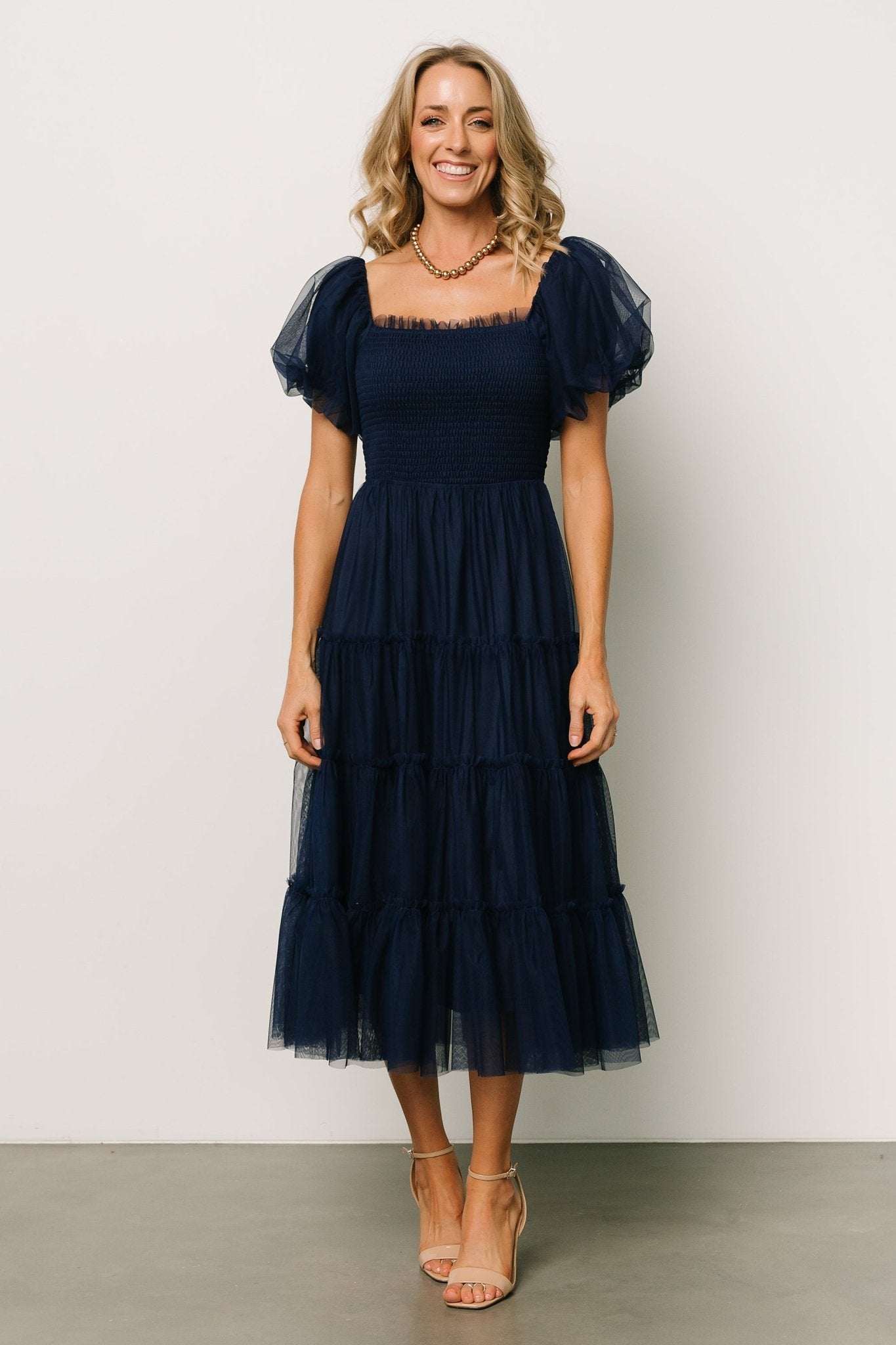 Liv Tulle Midi Dress | Navy Outlet Marketable