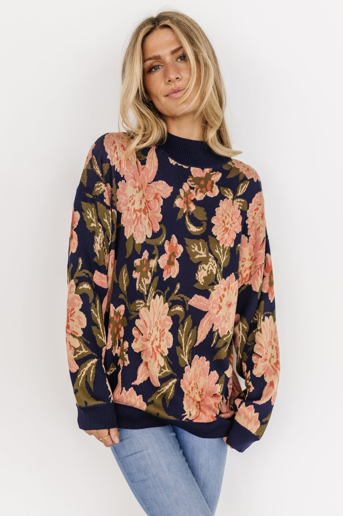 Polly Sweater | Navy Multi Floral Cheapest Online