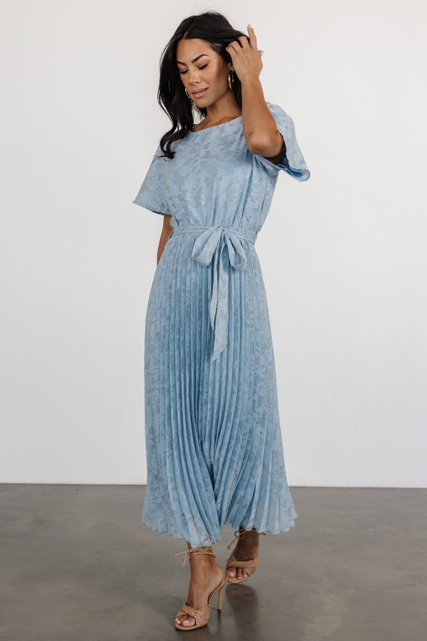 Mindy Pleated Dress | Light Blue Authentic