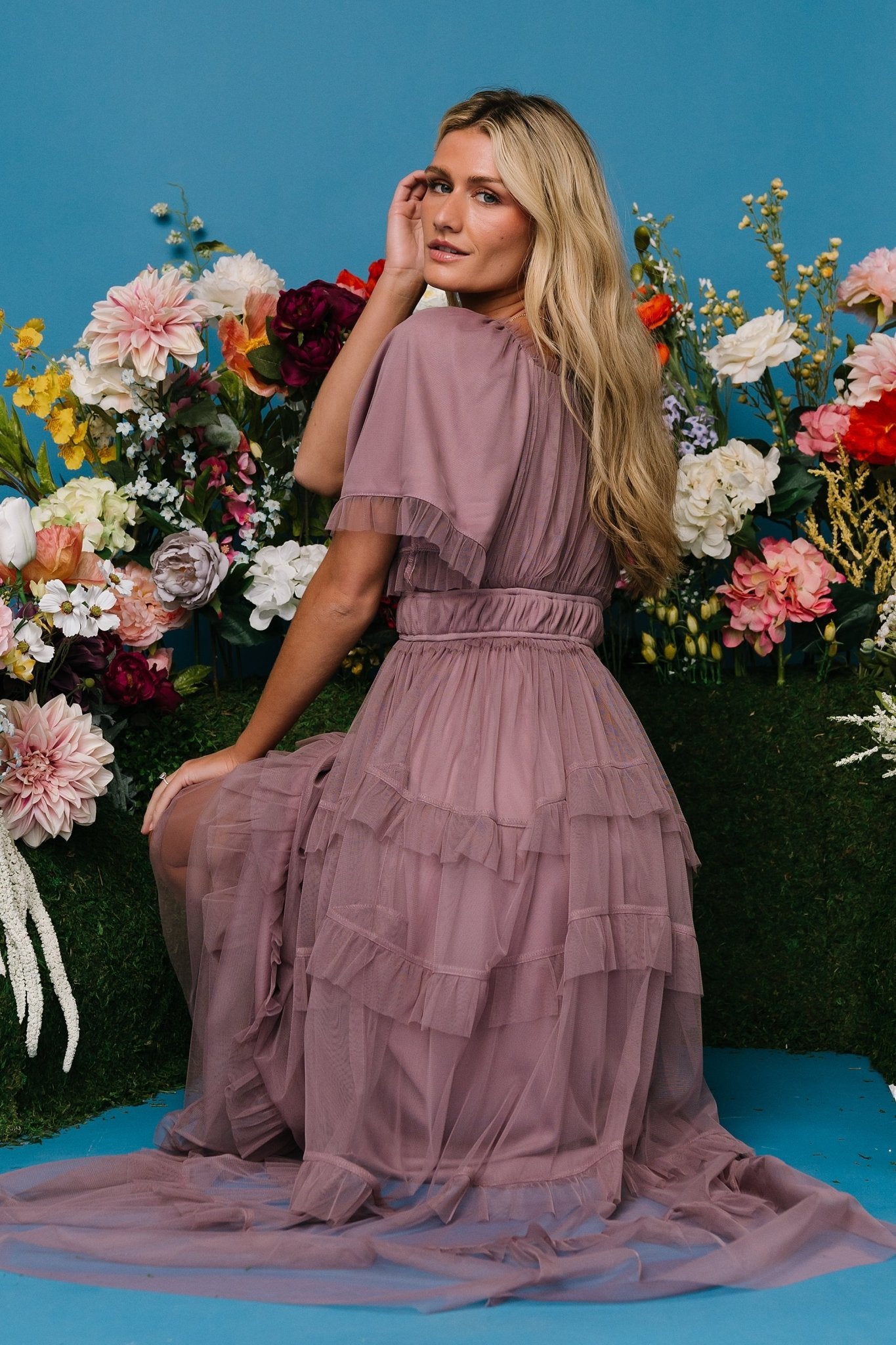 Magdalena Tulle Maxi Dress | Dusty Orchid Online Online For Sale