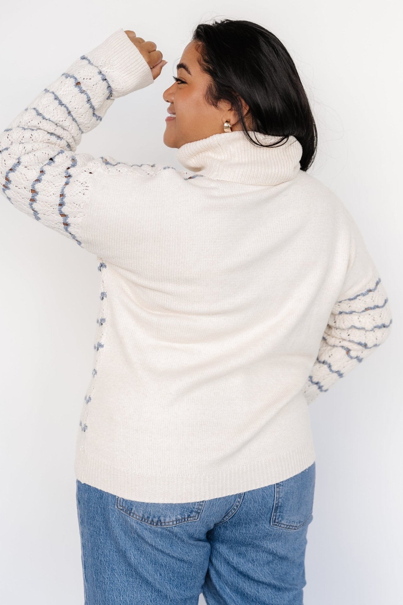 Hollis Knit Sweater | Ivory + Blue Buy Cheap Visit New