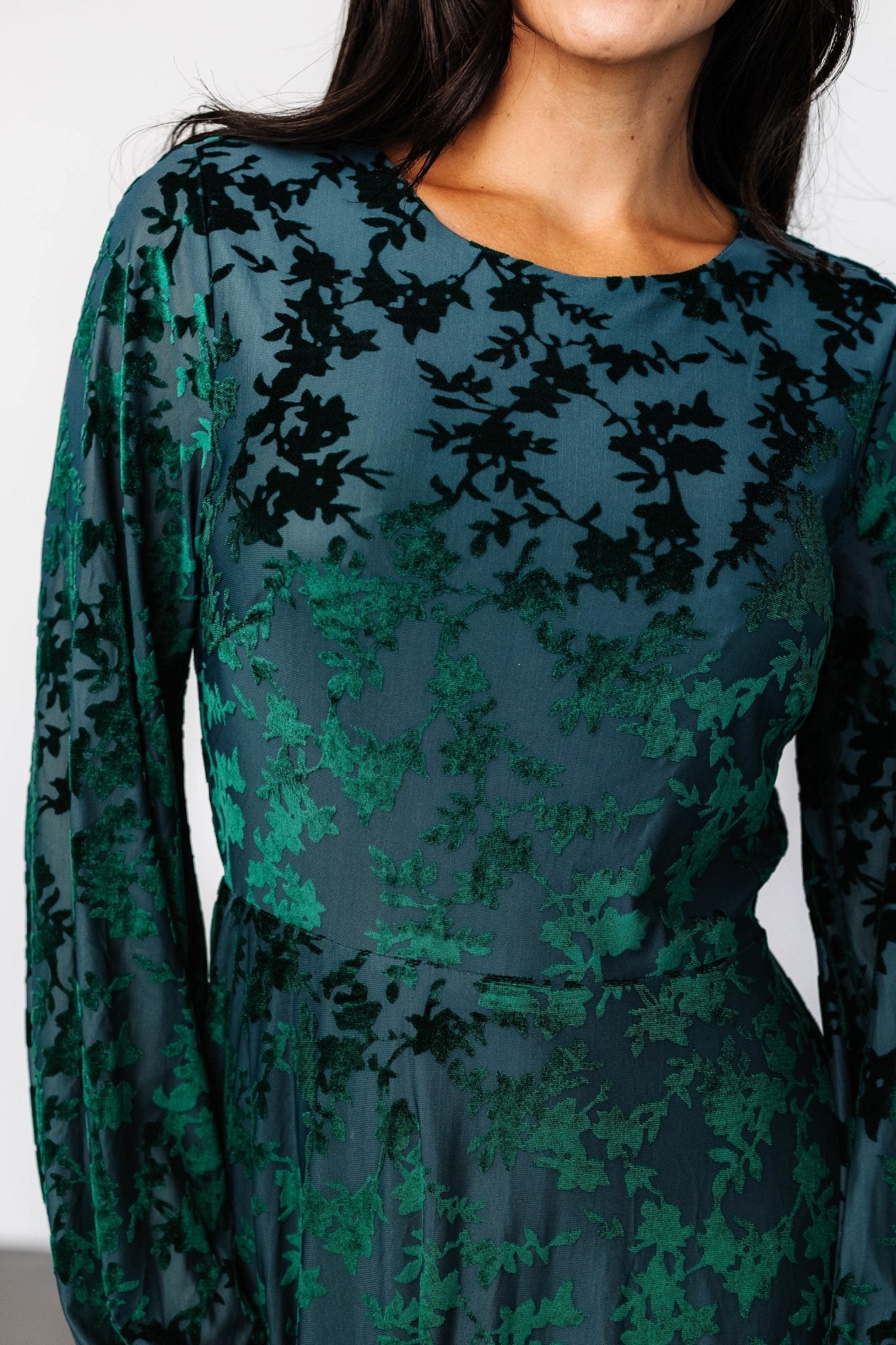 Thora Velvet Dress | Emerald Floral Cost For Sale