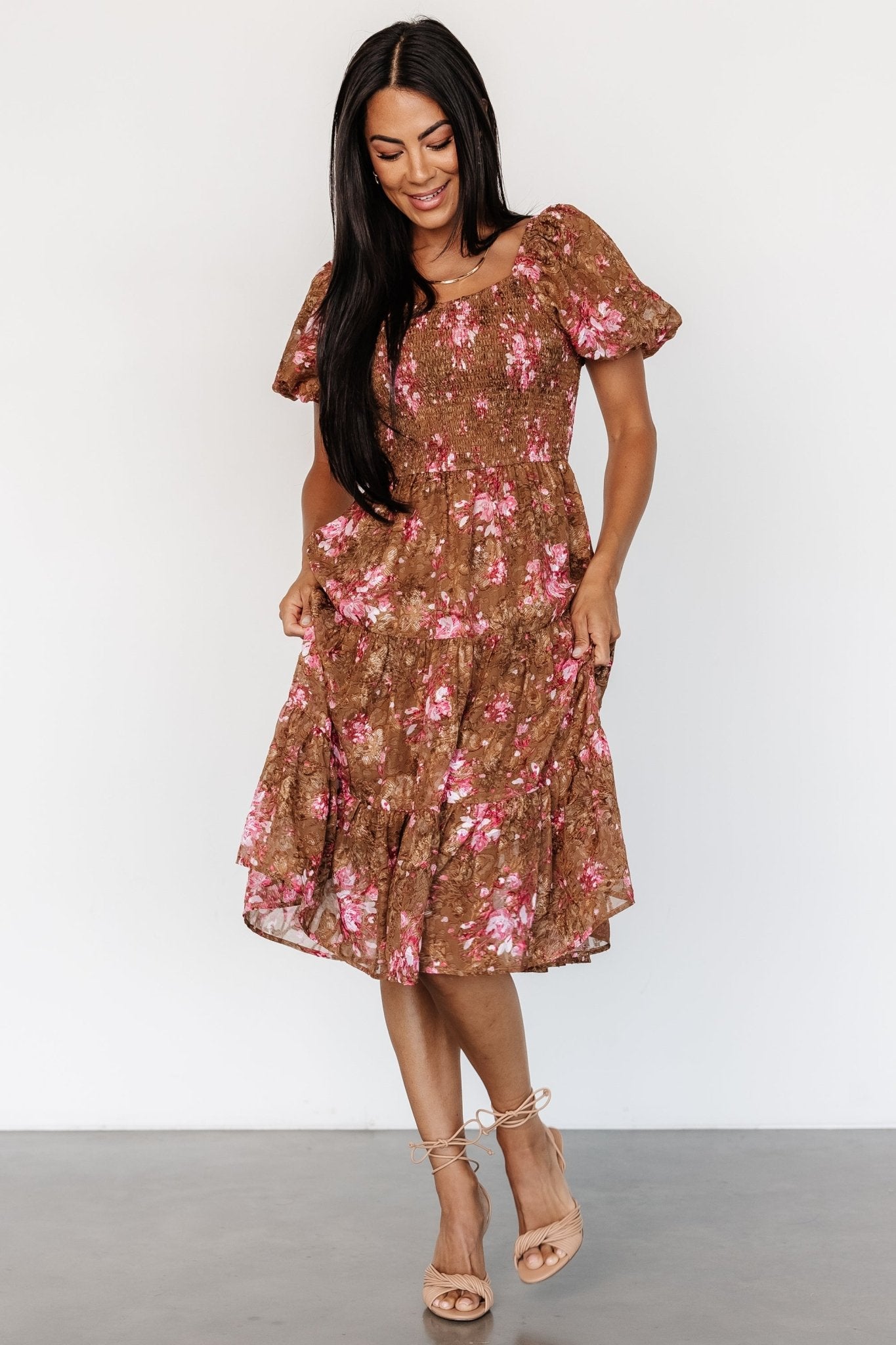 Lizzy Midi Dress | Copper + Pink Cheap Sale Reliable