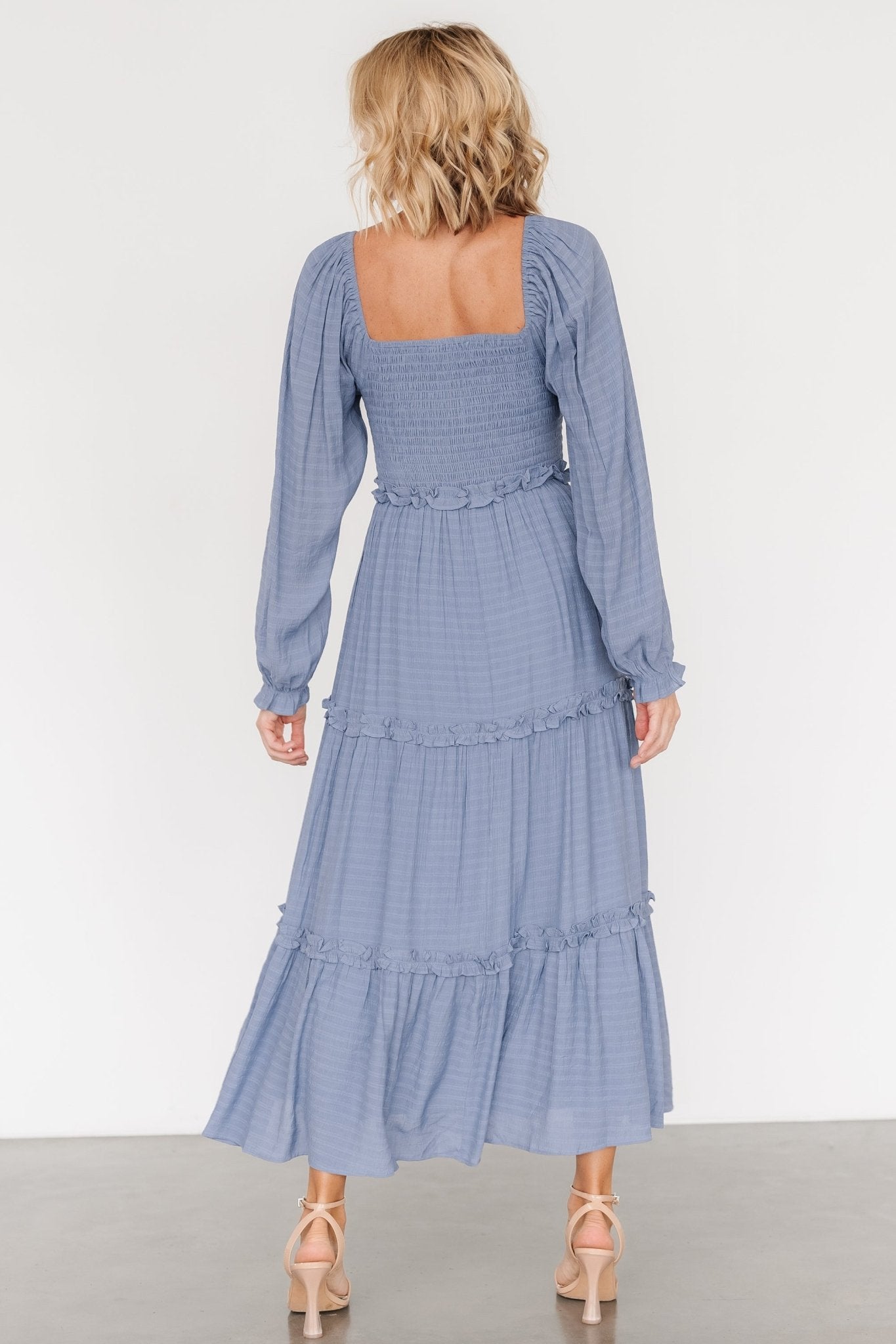 Rowan Tiered Dress | Slate Blue Real Cheap Online