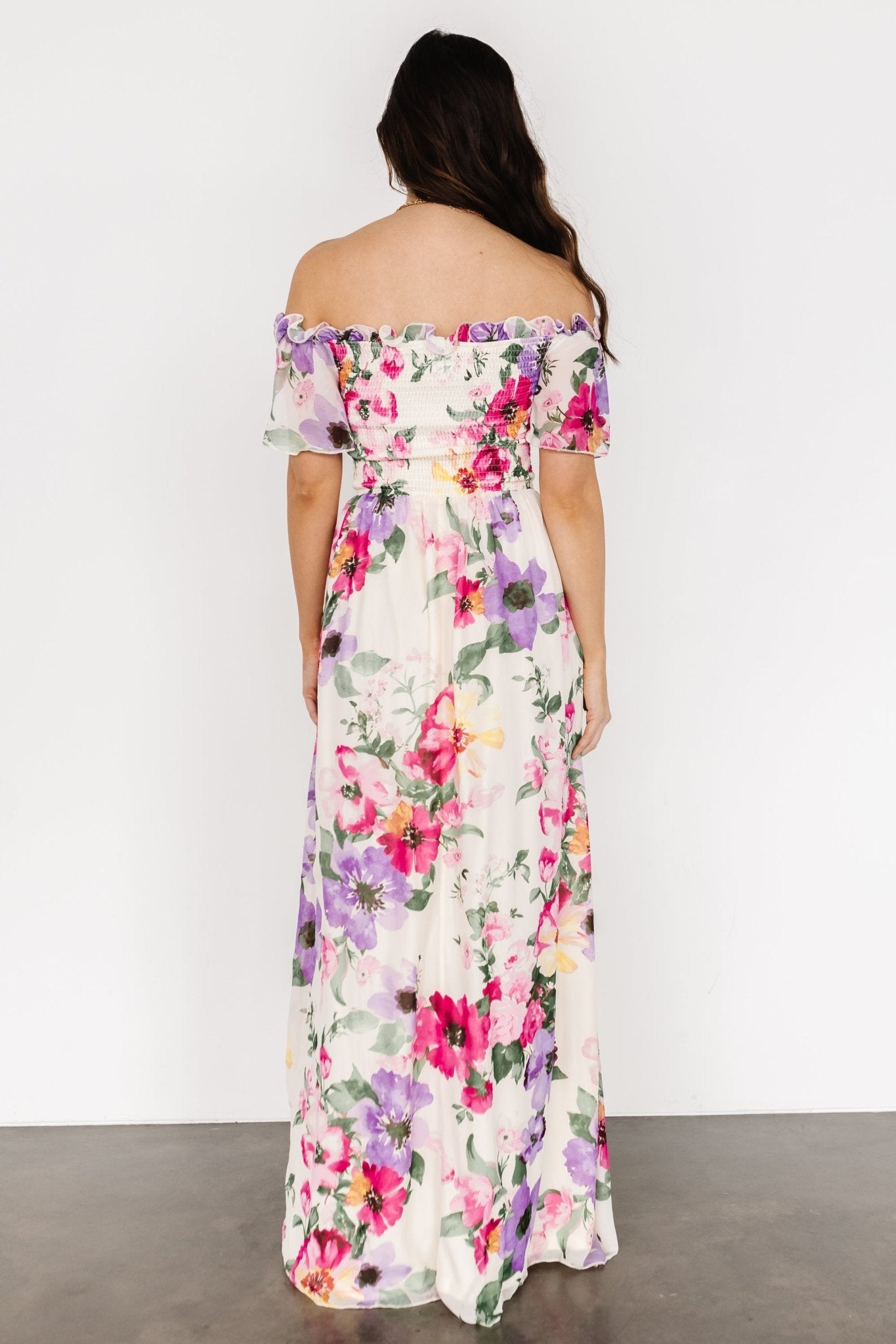 Elina Maxi Dress | Ivory + Pink Multi Floral Sale Fashion