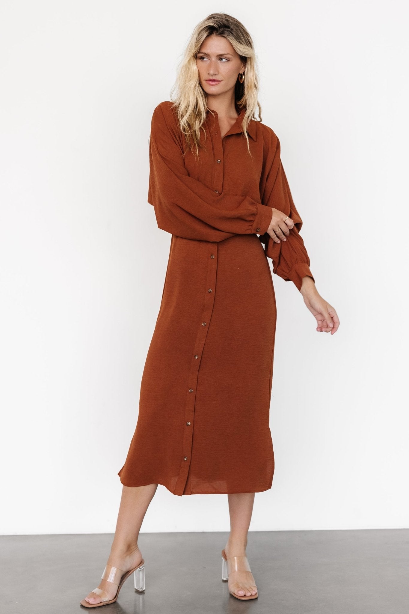 Marla Button Dress | Copper 2025 Cheap Pice