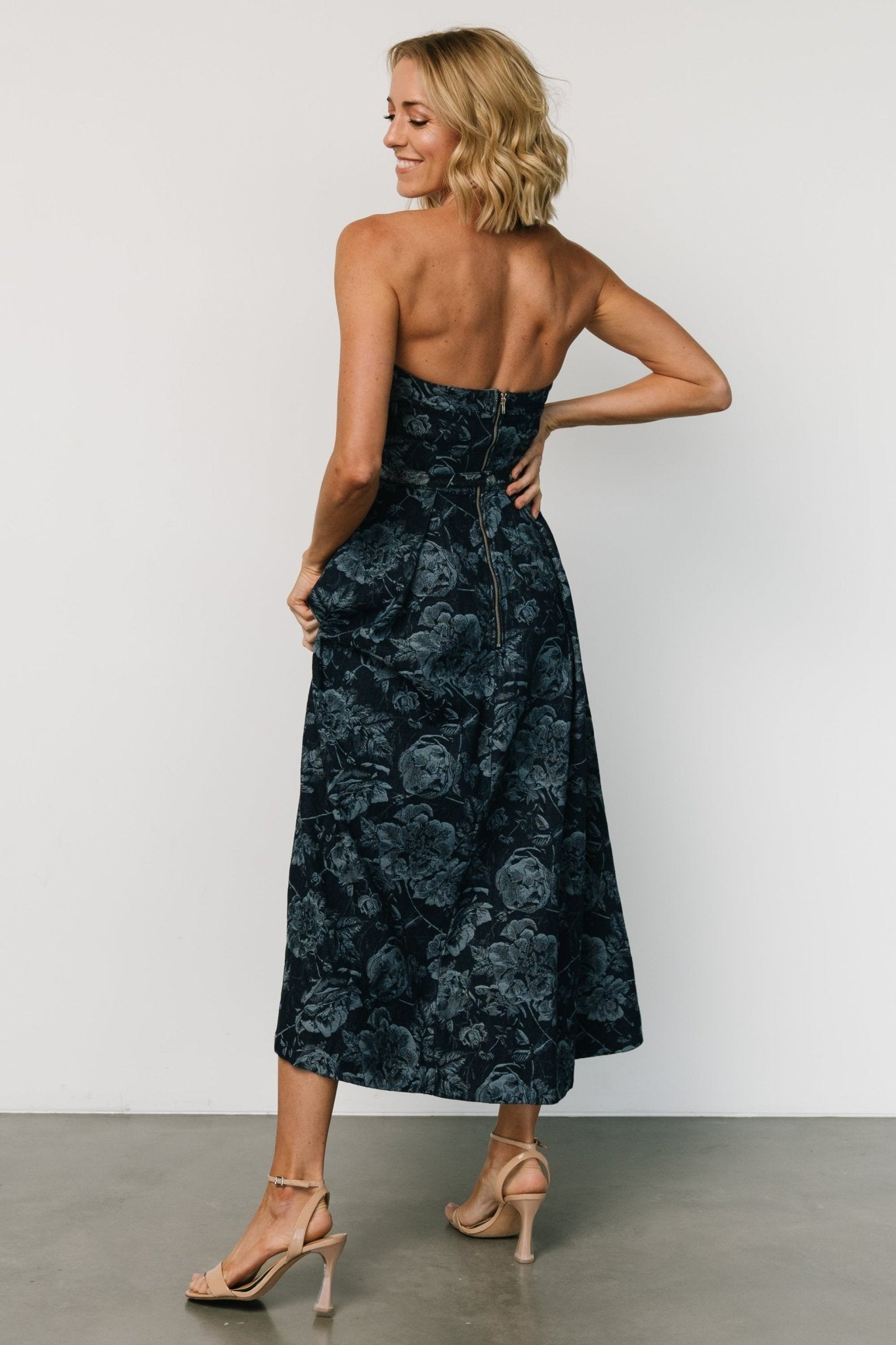 Darlene Strapless Denim Dress | Dark Blue Best Place Sale Online