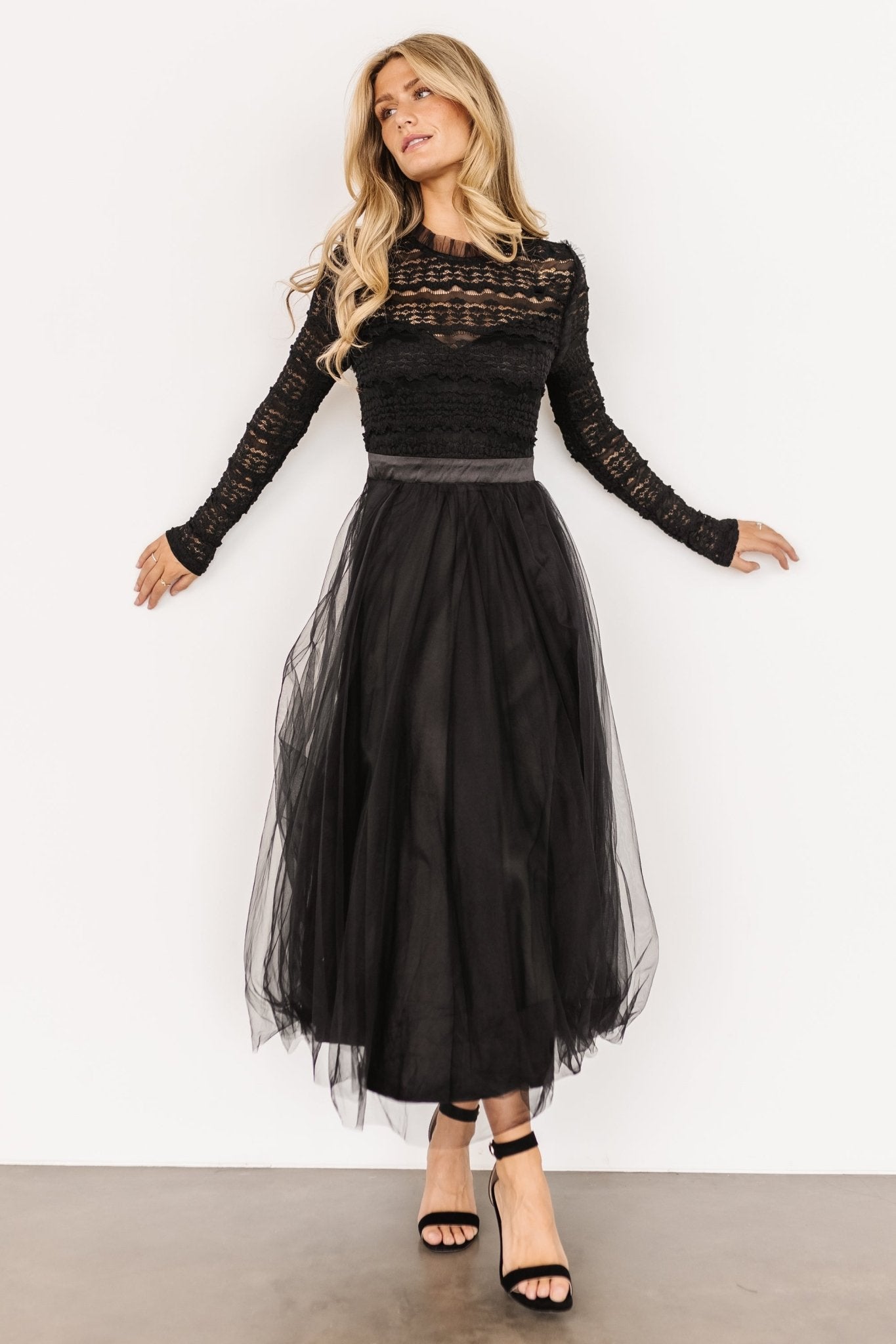 Lonnie Tulle Dress | Black Discount For Sale