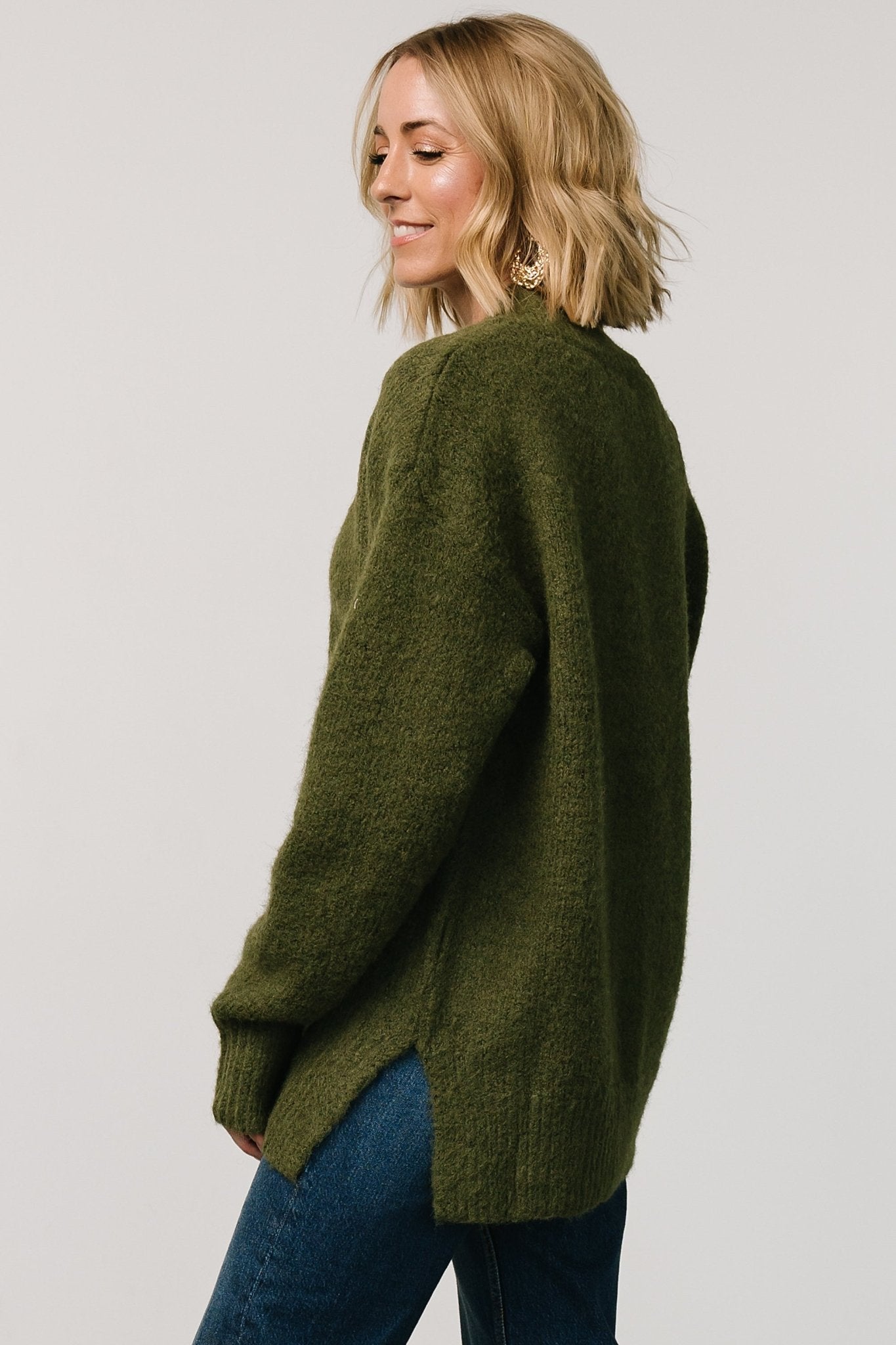 Calgary Oversized Sweater | Olive Outlet Excellent