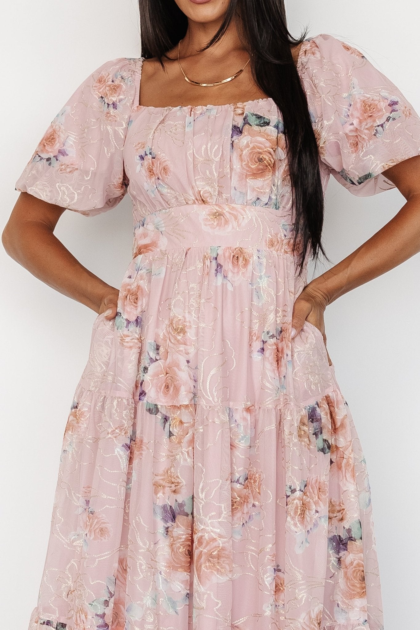 Annabeth Midi Dress | Blush Floral Cheap Best