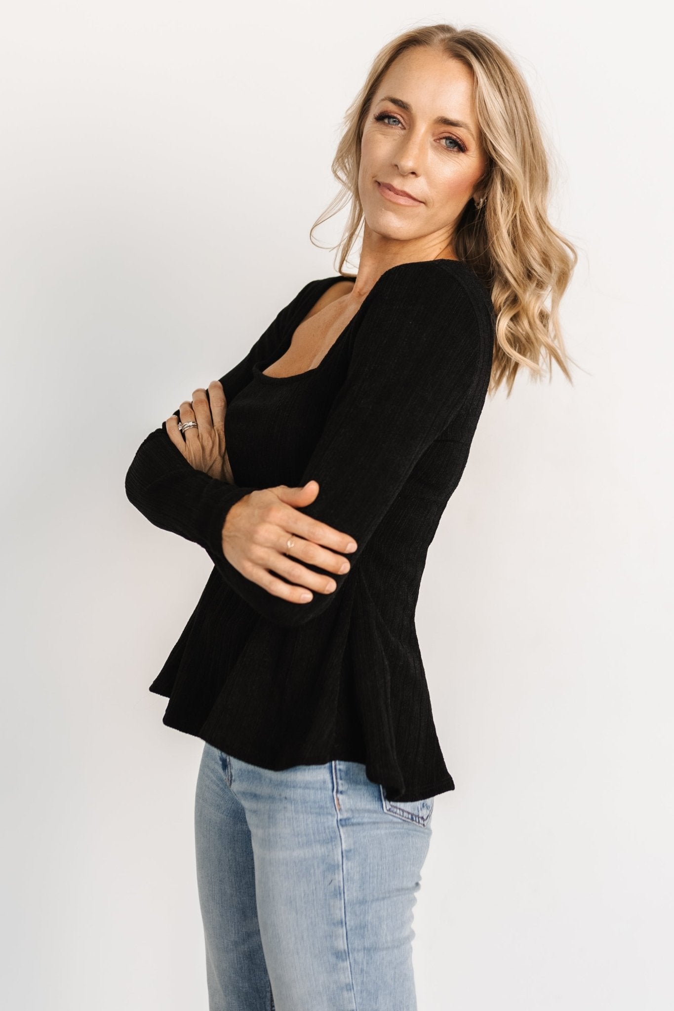 Murphy Square Neck Top | Black Latest Collections For Sale