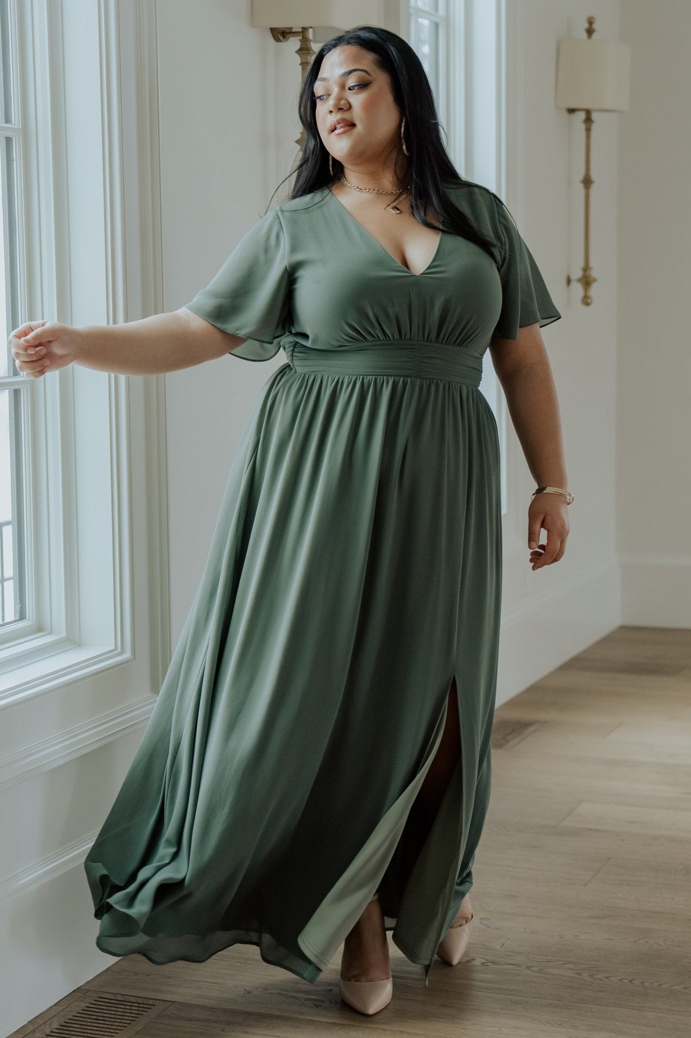 Ramona Maxi Dress | Dark Sage Outlet Purchase