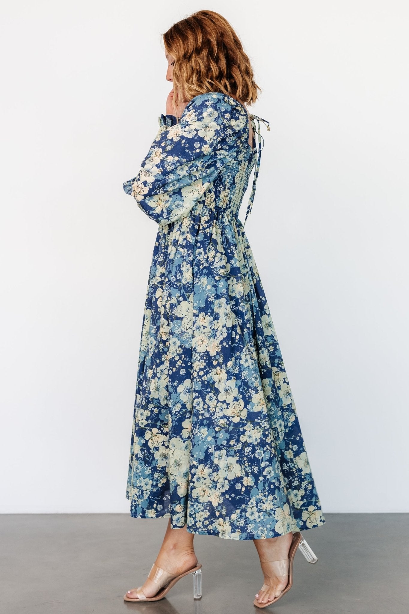 Twyla Dress | Blue + Cream Floral Pick A Best Sale Online