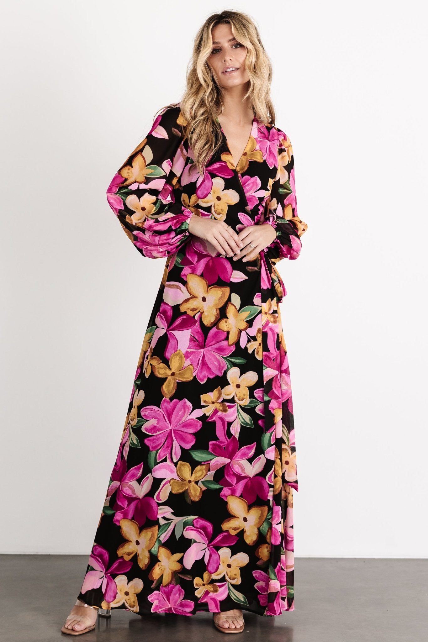 Katinka Wrap Maxi Dress | Black Multi Floral Lowest Pice Cheap Pice