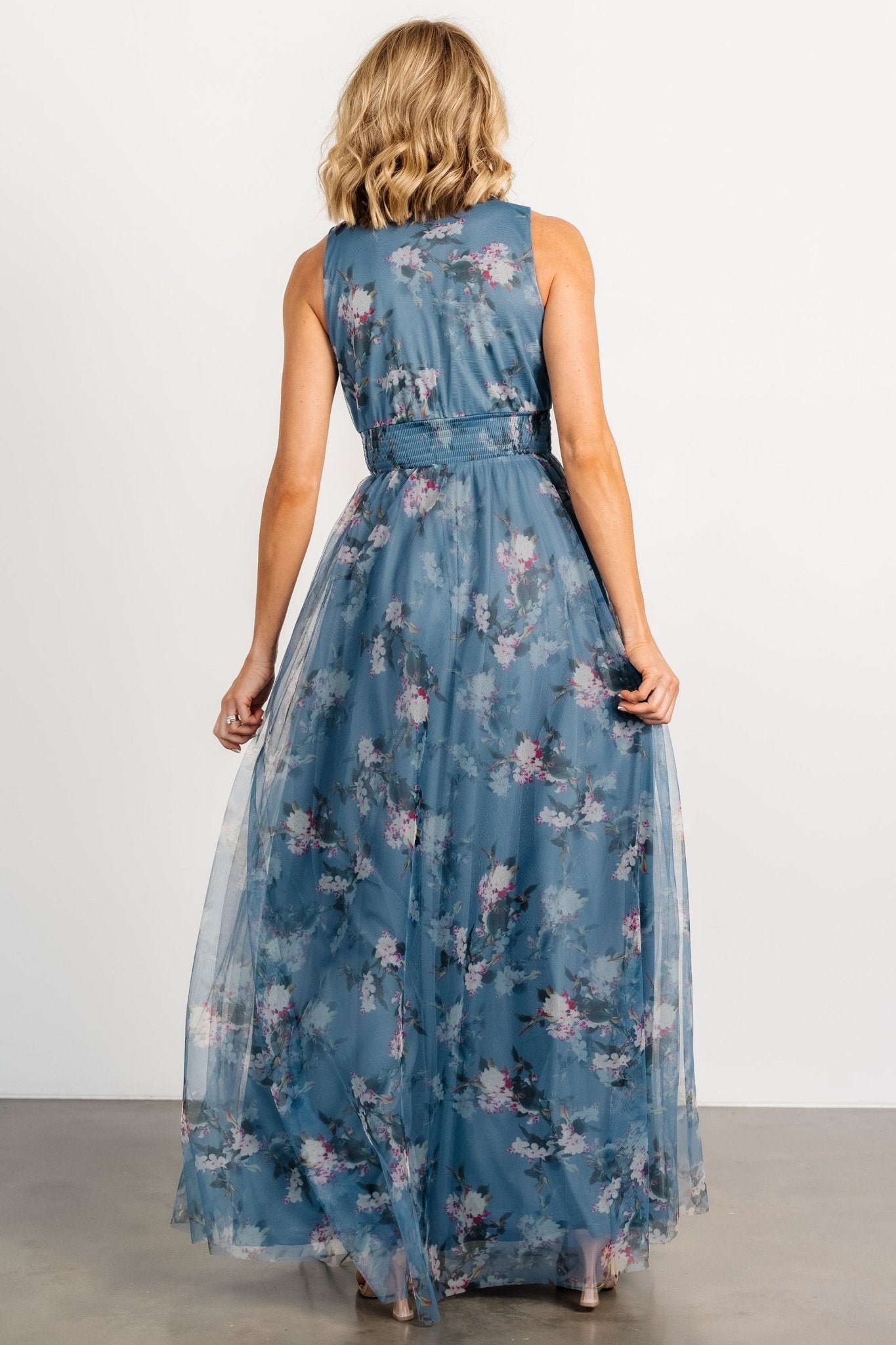 Kamila Tulle Maxi Dress | Blue Multi Floral Store With Big Discount