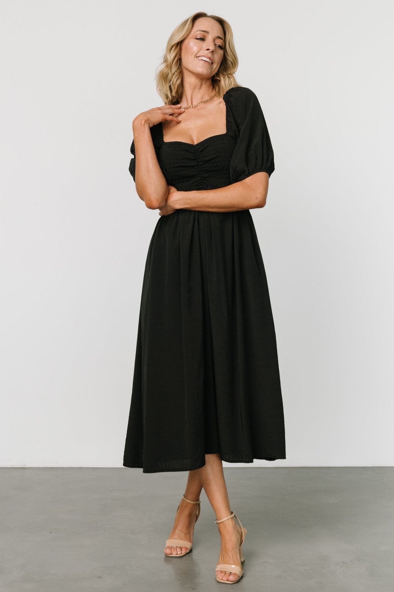 Stefania Midi Dress | Black For Sale Free Shipping