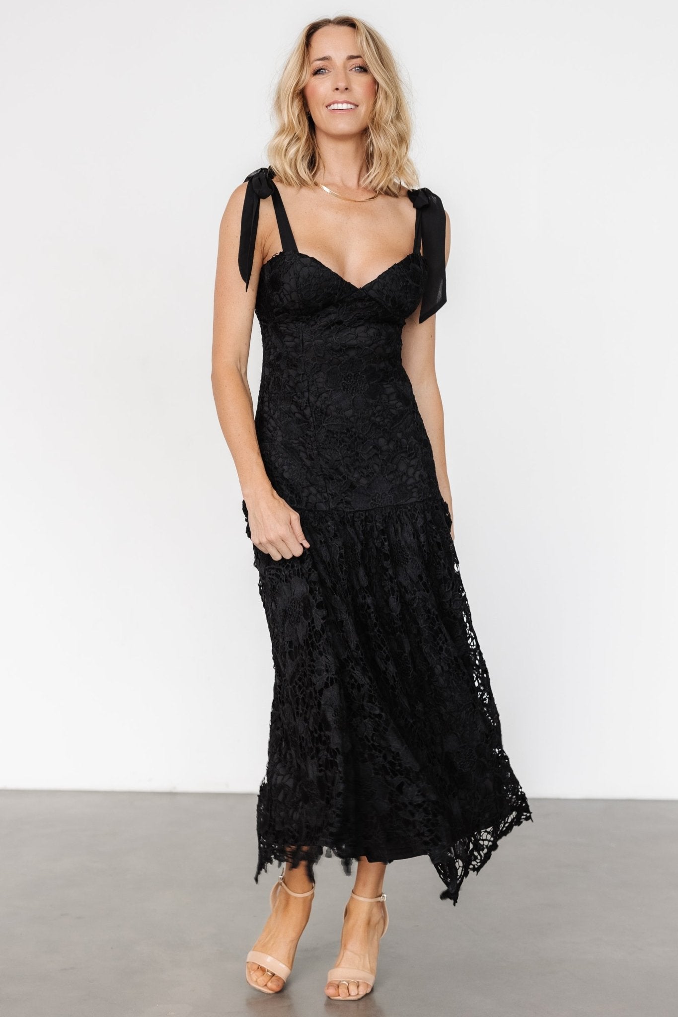 Monte Carlo Lace Midi Dress | Black Stockist Online