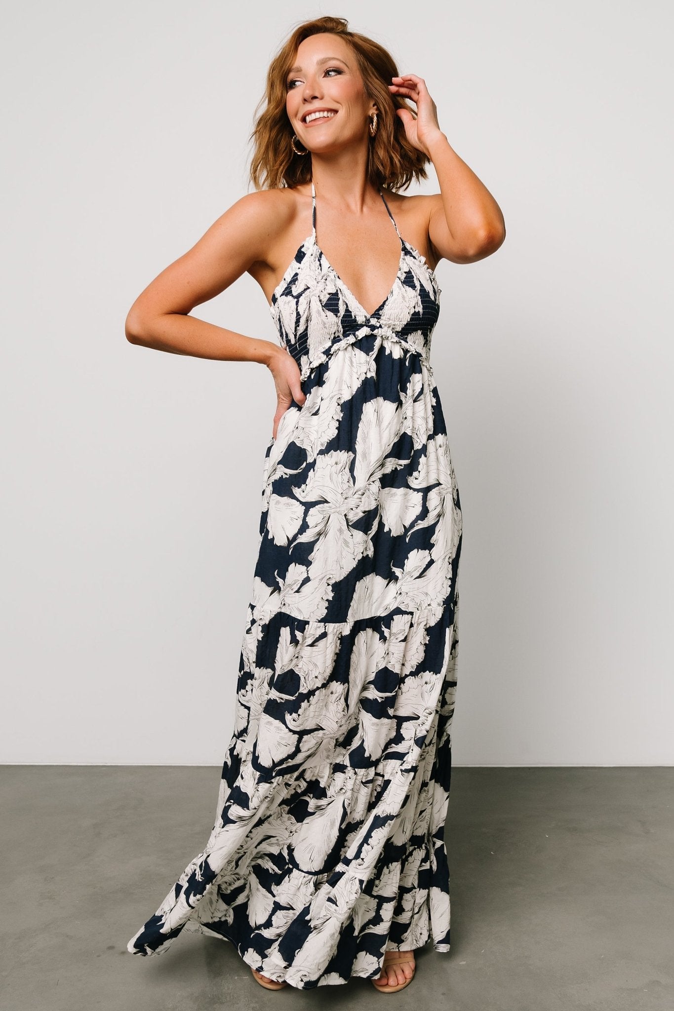 Visalia Maxi Dress | Navy + White Free Shipping Get Authentic