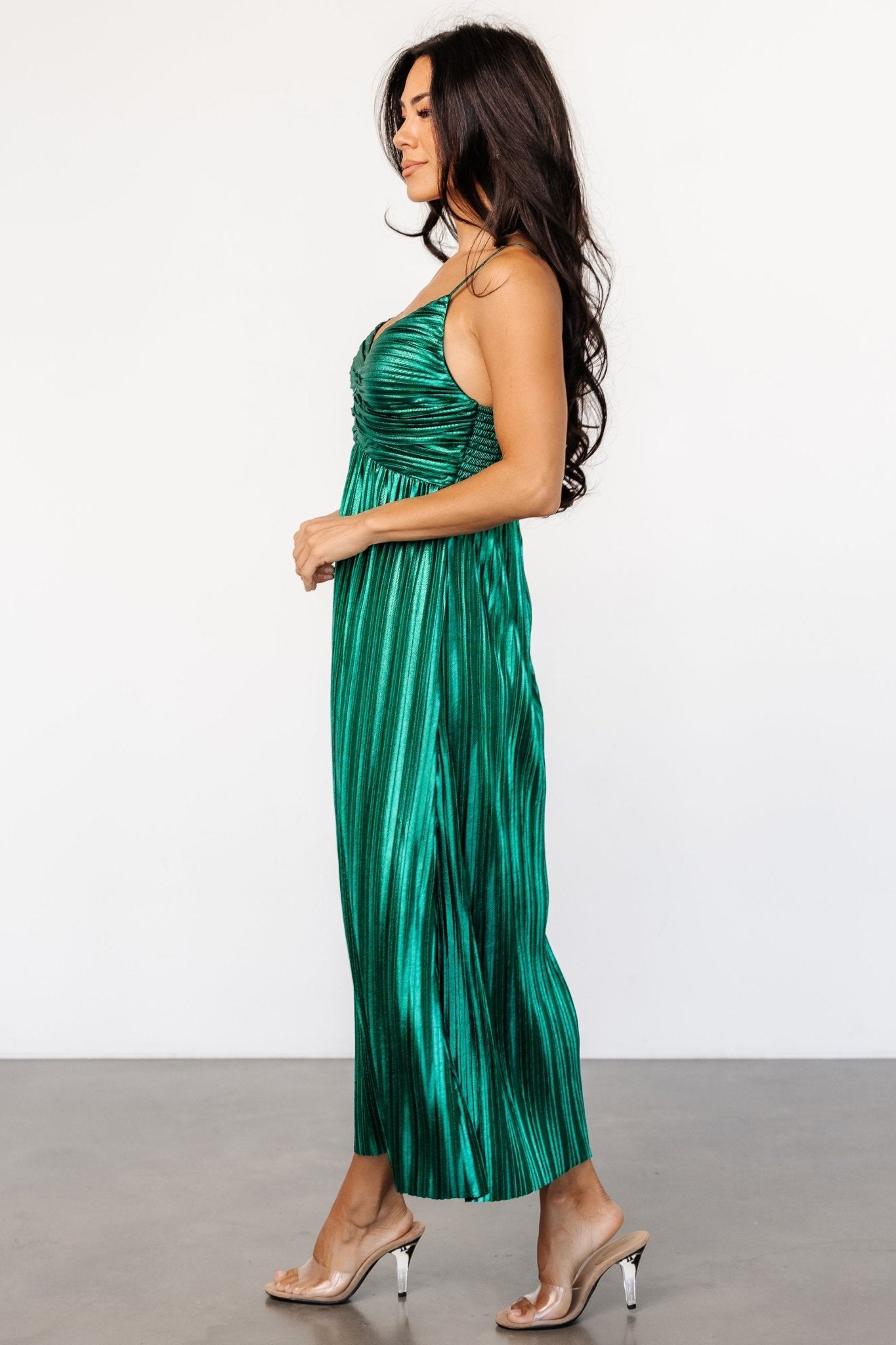 Cecilia Pleated Dress | Emerald Pay With Visa